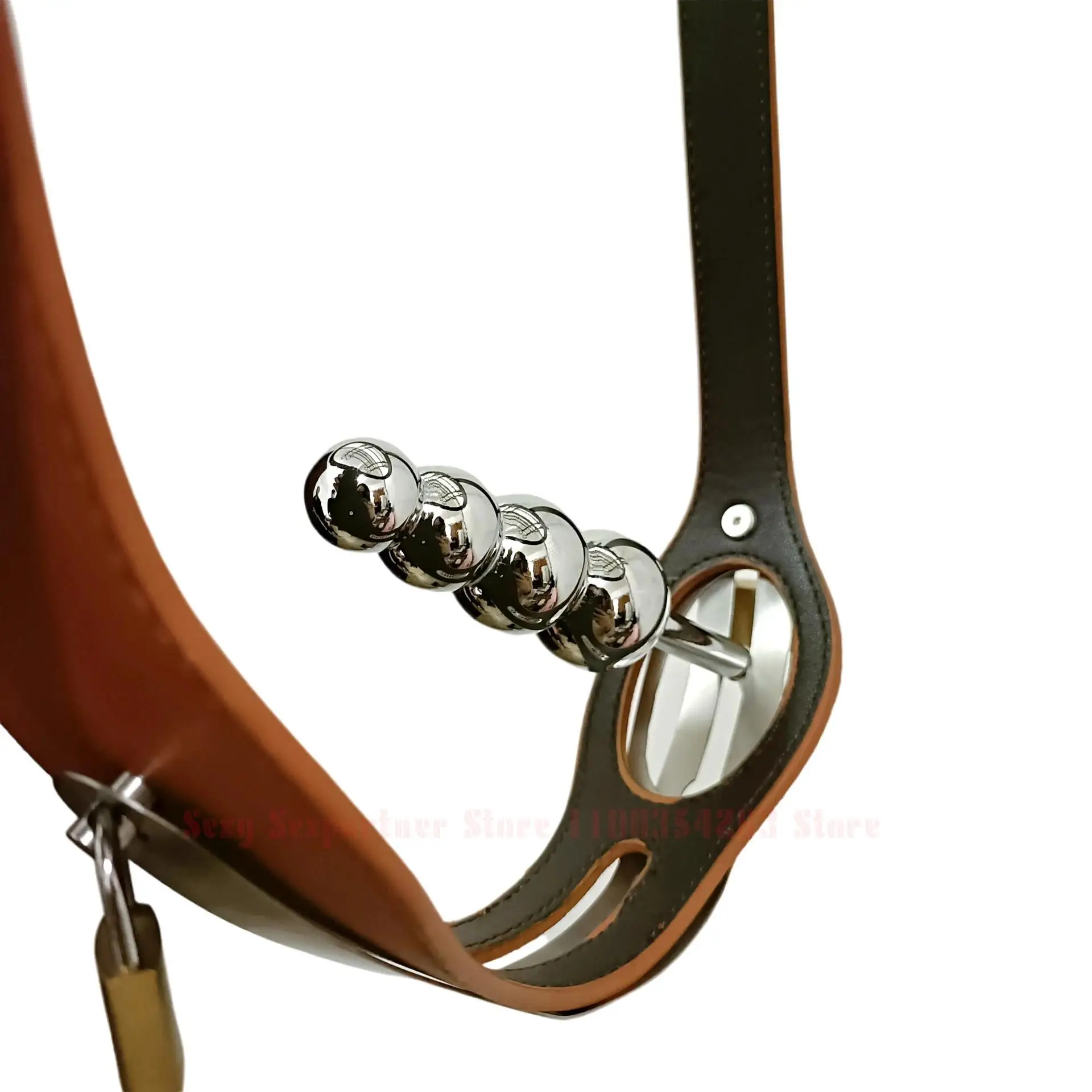 Leather T-Shaped Female Chastity Belt Bdsm Strap On Pants Sex Lock Toys Masturbator Fetish Device Chastity Underwear Adjustable