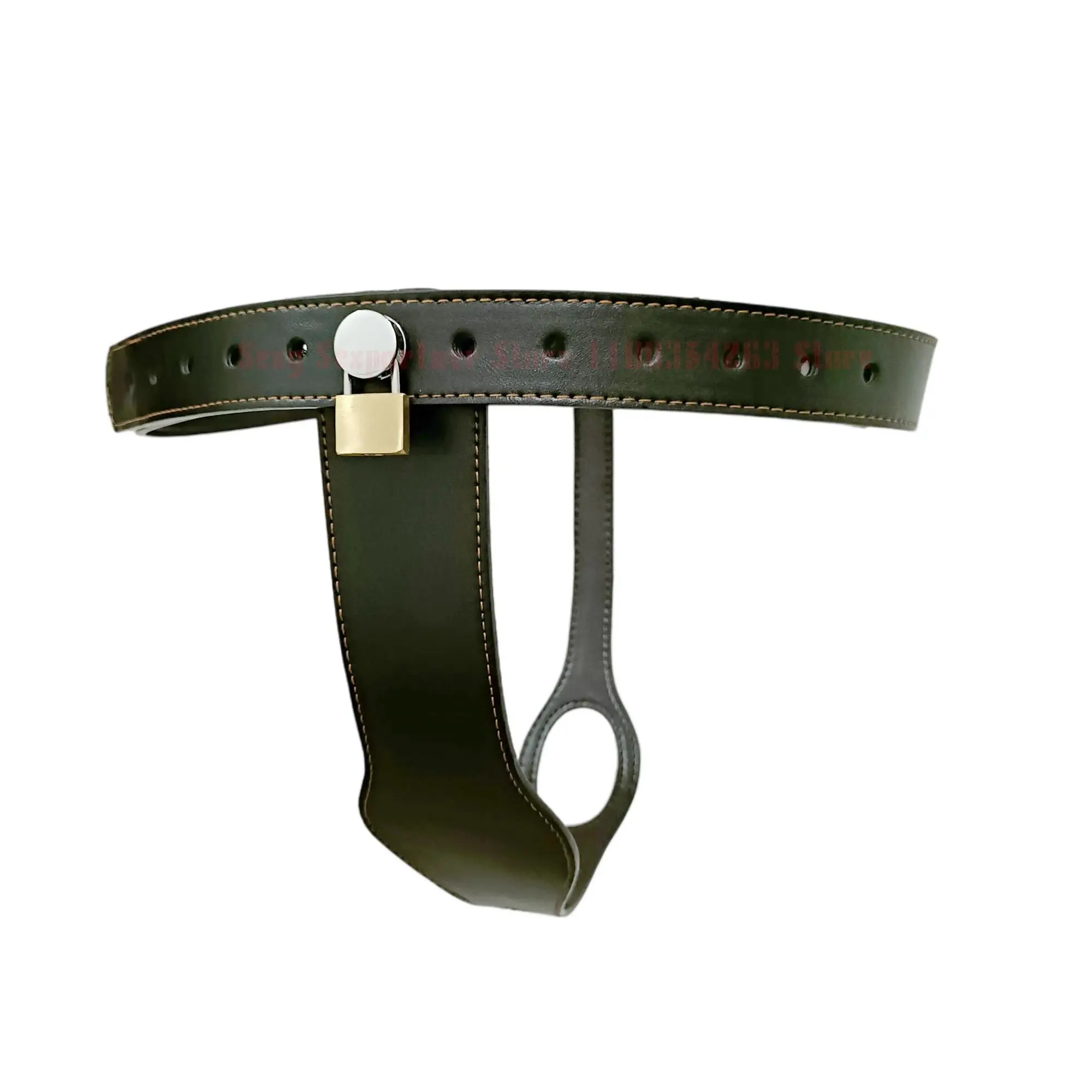 Leather T-Shaped Female Chastity Belt Bdsm Strap On Pants Sex Lock Toys Masturbator Fetish Device Chastity Underwear Adjustable