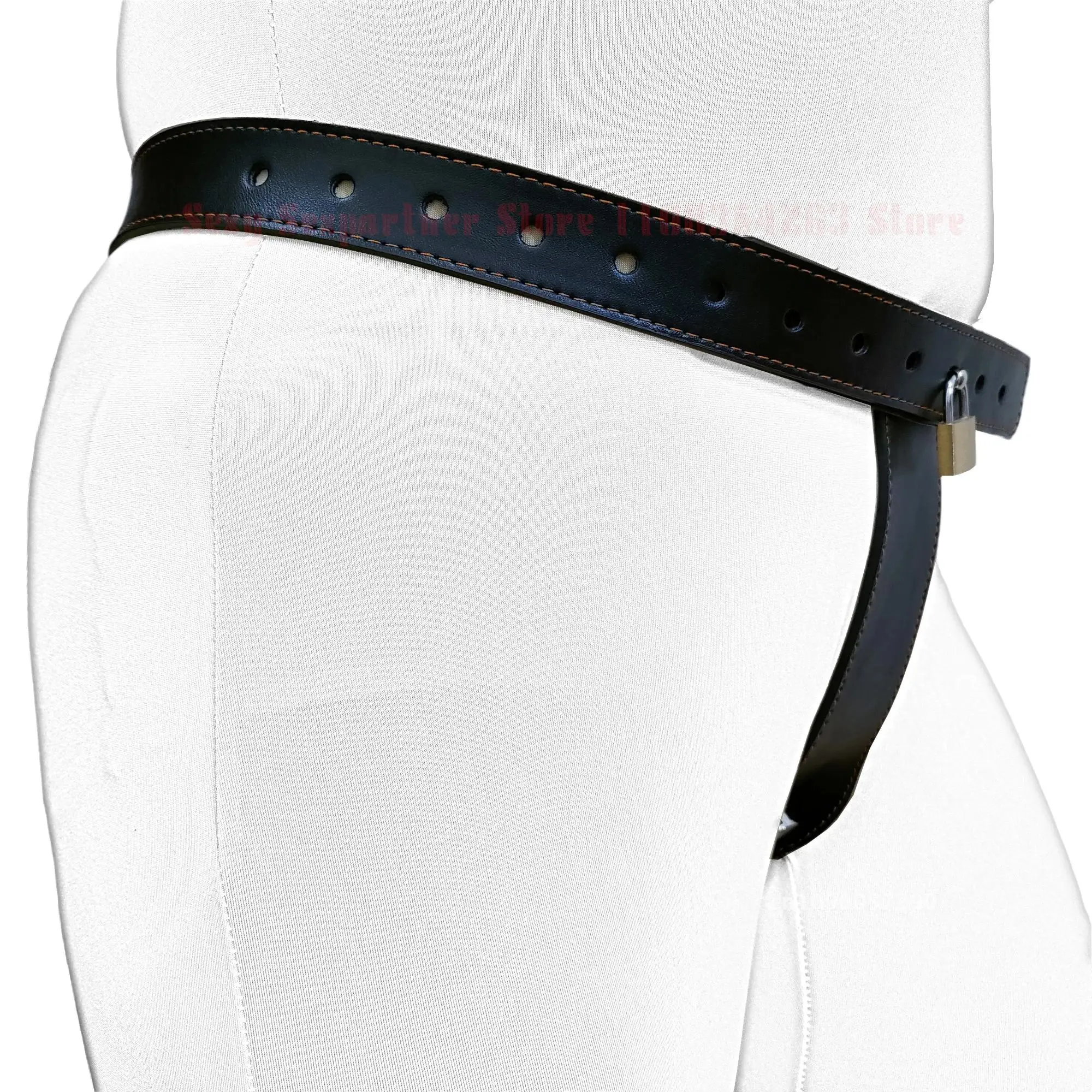 Leather T-Shaped Female Chastity Belt Bdsm Strap On Pants Sex Lock Toys Masturbator Fetish Device Chastity Underwear Adjustable