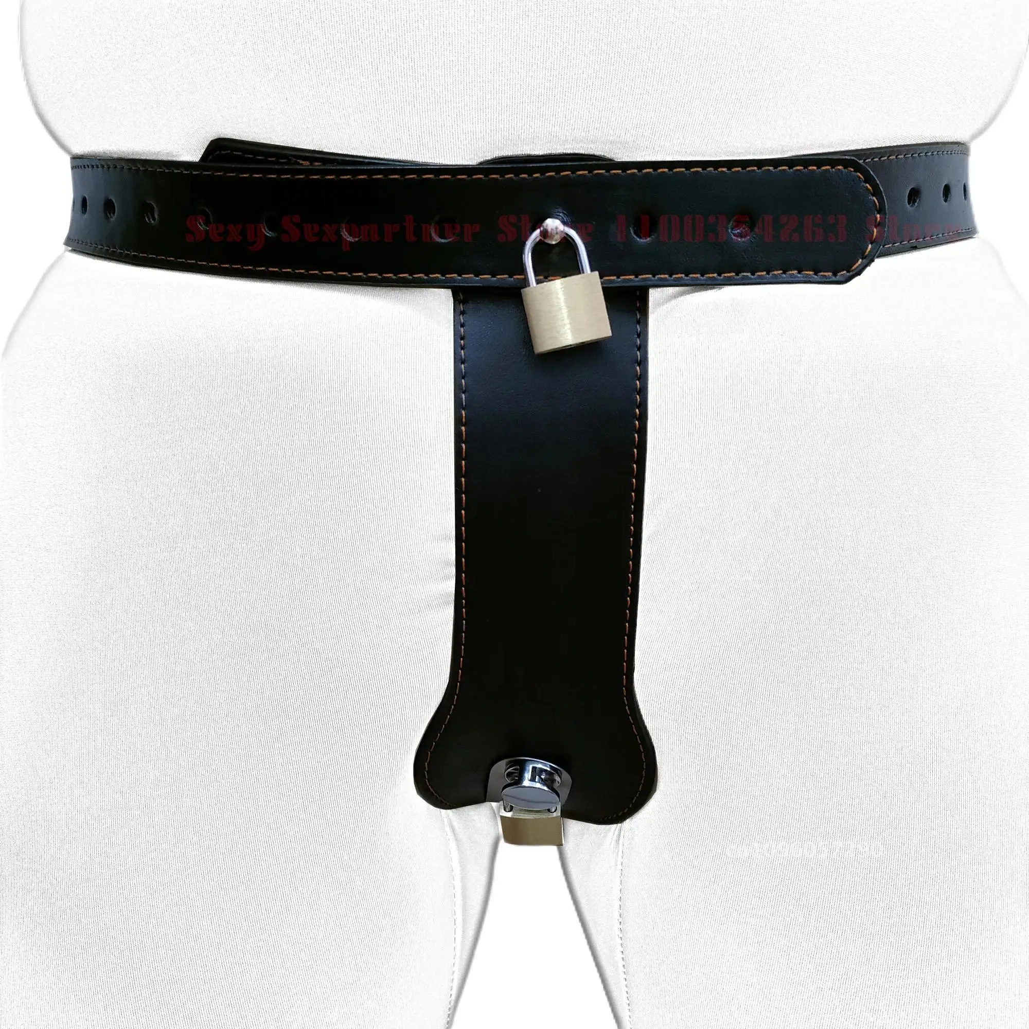 Leather T-Shaped Female Chastity Belt Bdsm Strap On Pants Sex Lock Toys Masturbator Fetish Device Chastity Underwear Adjustable