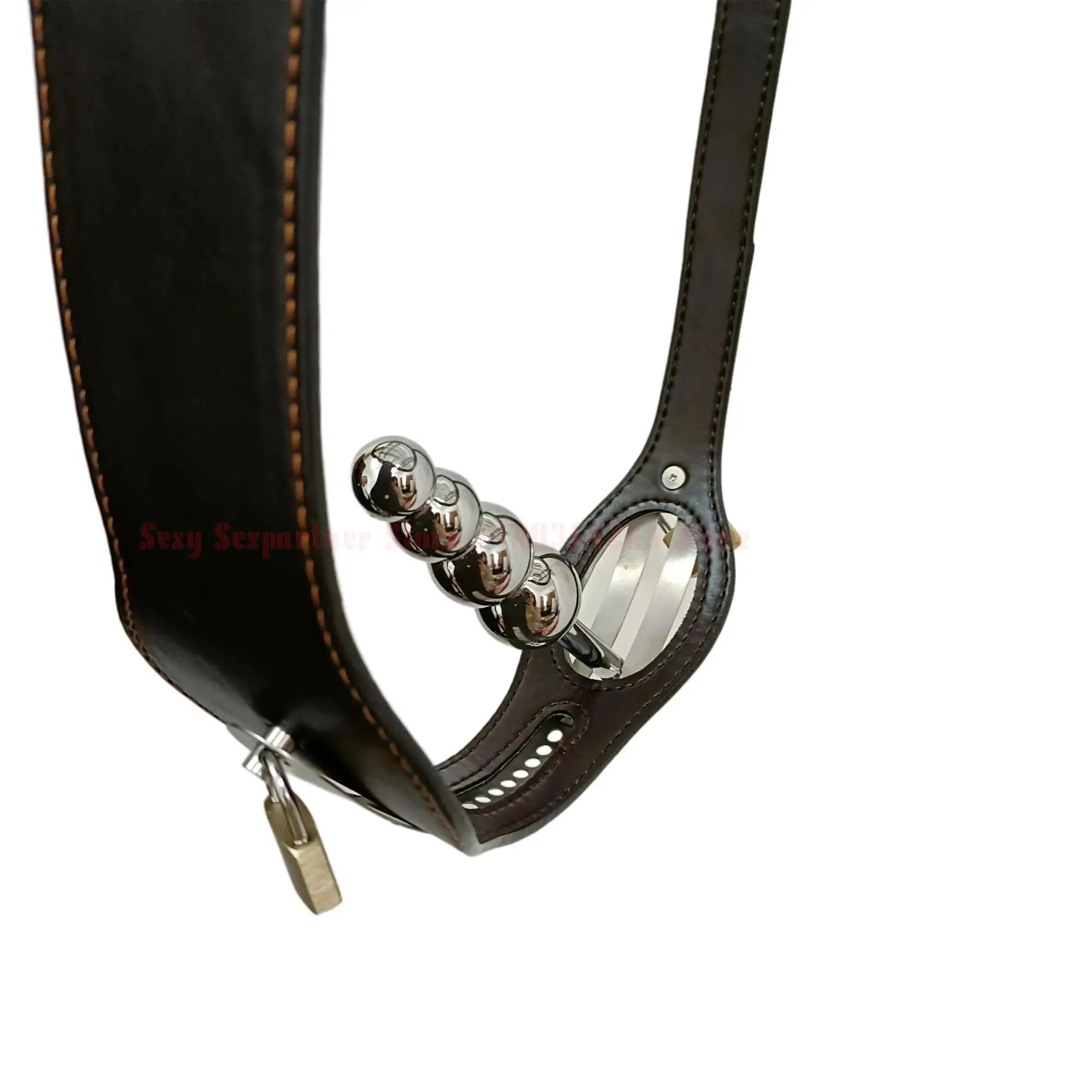 Leather T-Shaped Female Chastity Belt Bdsm Strap On Pants Sex Lock Toys Masturbator Fetish Device Chastity Underwear Adjustable