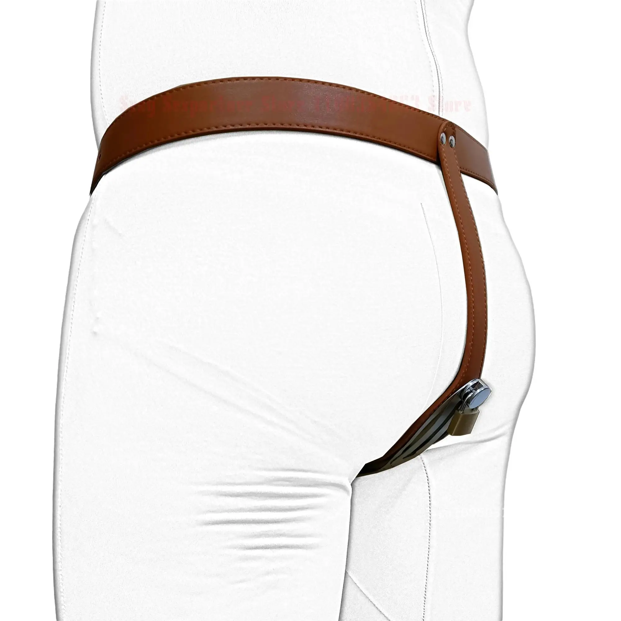 Leather T-Shaped Female Chastity Belt Bdsm Strap On Pants Sex Lock Toys Masturbator Fetish Device Chastity Underwear Adjustable