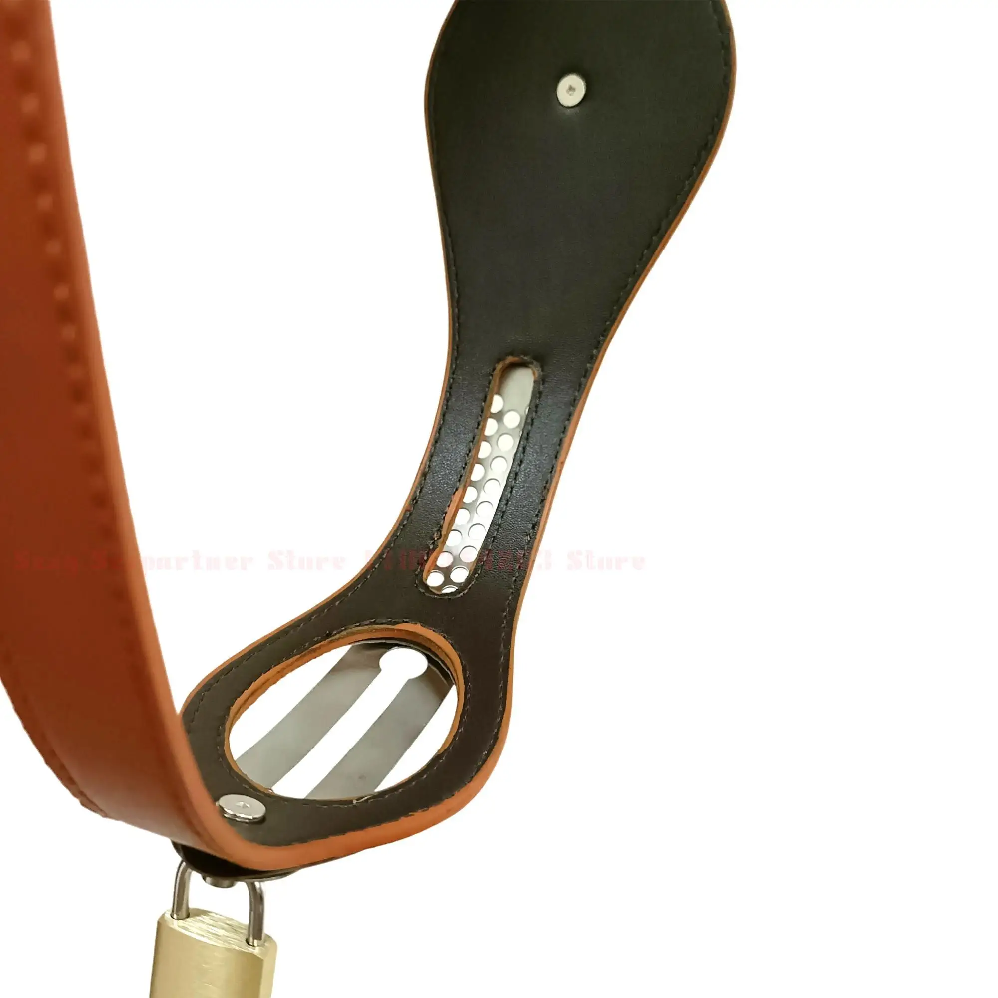 Leather T-Shaped Female Chastity Belt Bdsm Strap On Pants Sex Lock Toys Masturbator Fetish Device Chastity Underwear Adjustable