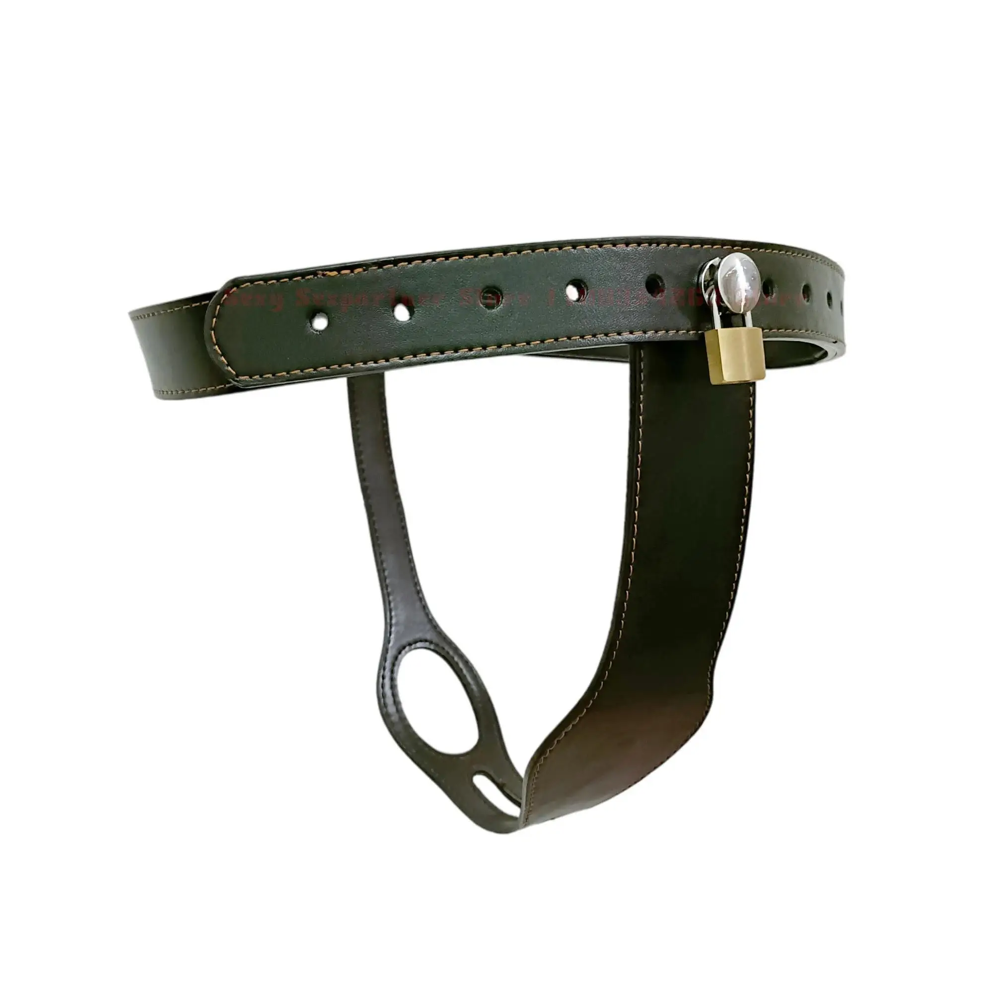 Leather T-Shaped Female Chastity Belt Bdsm Strap On Pants Sex Lock Toys Masturbator Fetish Device Chastity Underwear Adjustable