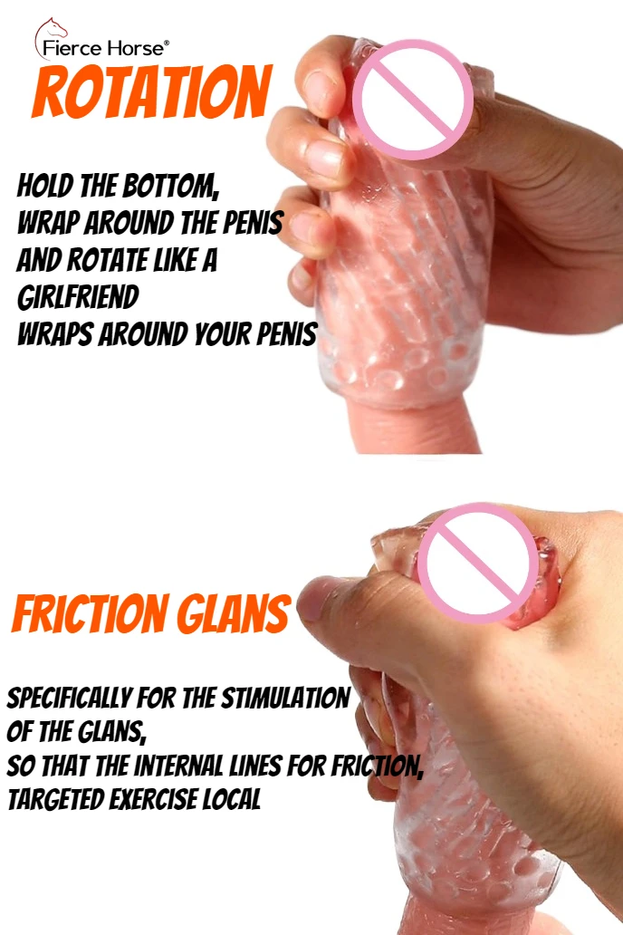 Male Masturbator Glans Exercise Sucking Pocket Pussy Transparent 9cm Masturbation Cup Penile Massager Sex Toys for Men Blowjob