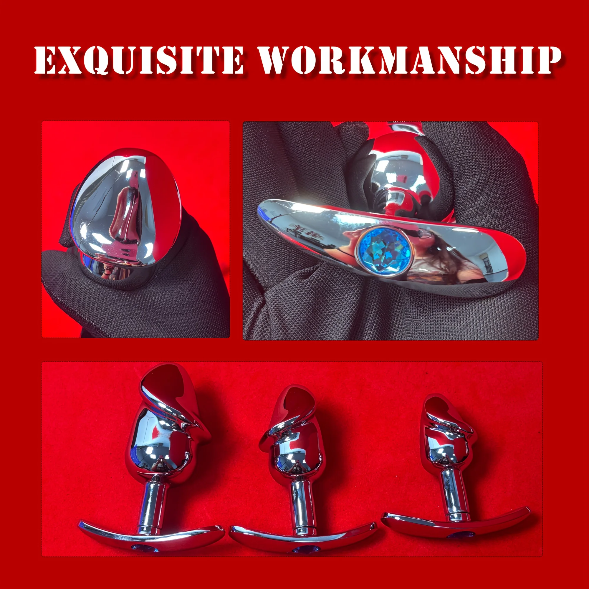 BDSM Anal Plug Metal Fetish G Spot Butt Plug Sex Toy Stainless Steel Buttplug Games for Adult Women, Men and Couples