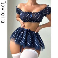 Alternative view of Conjunto Lingerie Bolinha Ellolace Polka Dot Lingerie 5-Piece
