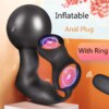 Plug Anal Inflável com Anel Peniano Vibratório Inflatable Butt Plug