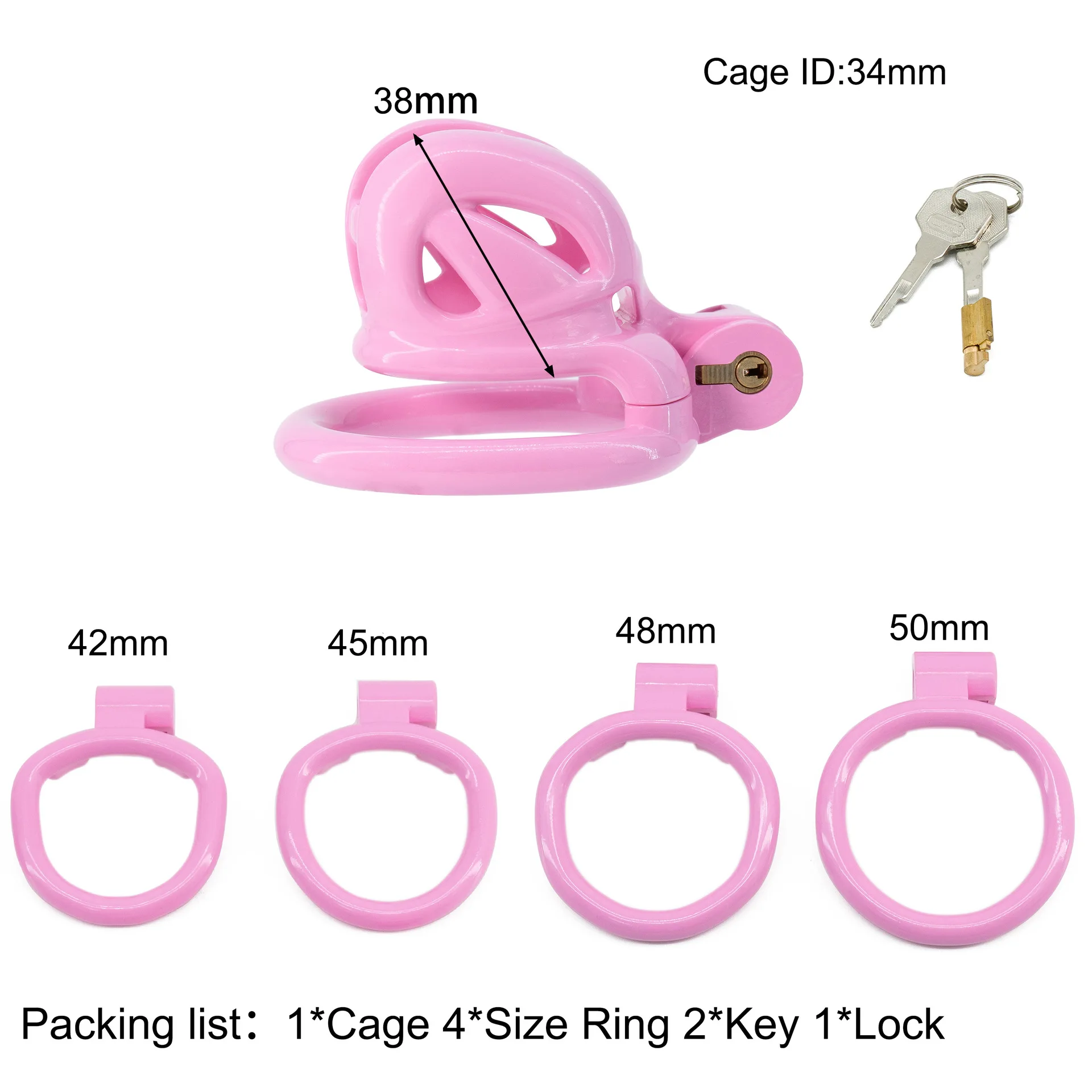 Mini CB Chastity Cage Sissy CB Penis Device 정조대 with 4 Size Cock Rings Bondage jj Slave Sexy Toy for Men Gay Pink/Black/White