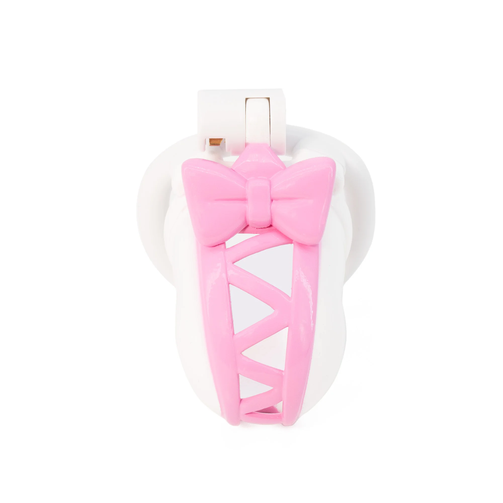 Cute Bow Tie ABS Plastic Male Chastity Device Penis Bondage Cage Cock Lock Adult Sex Toys for Men Game
