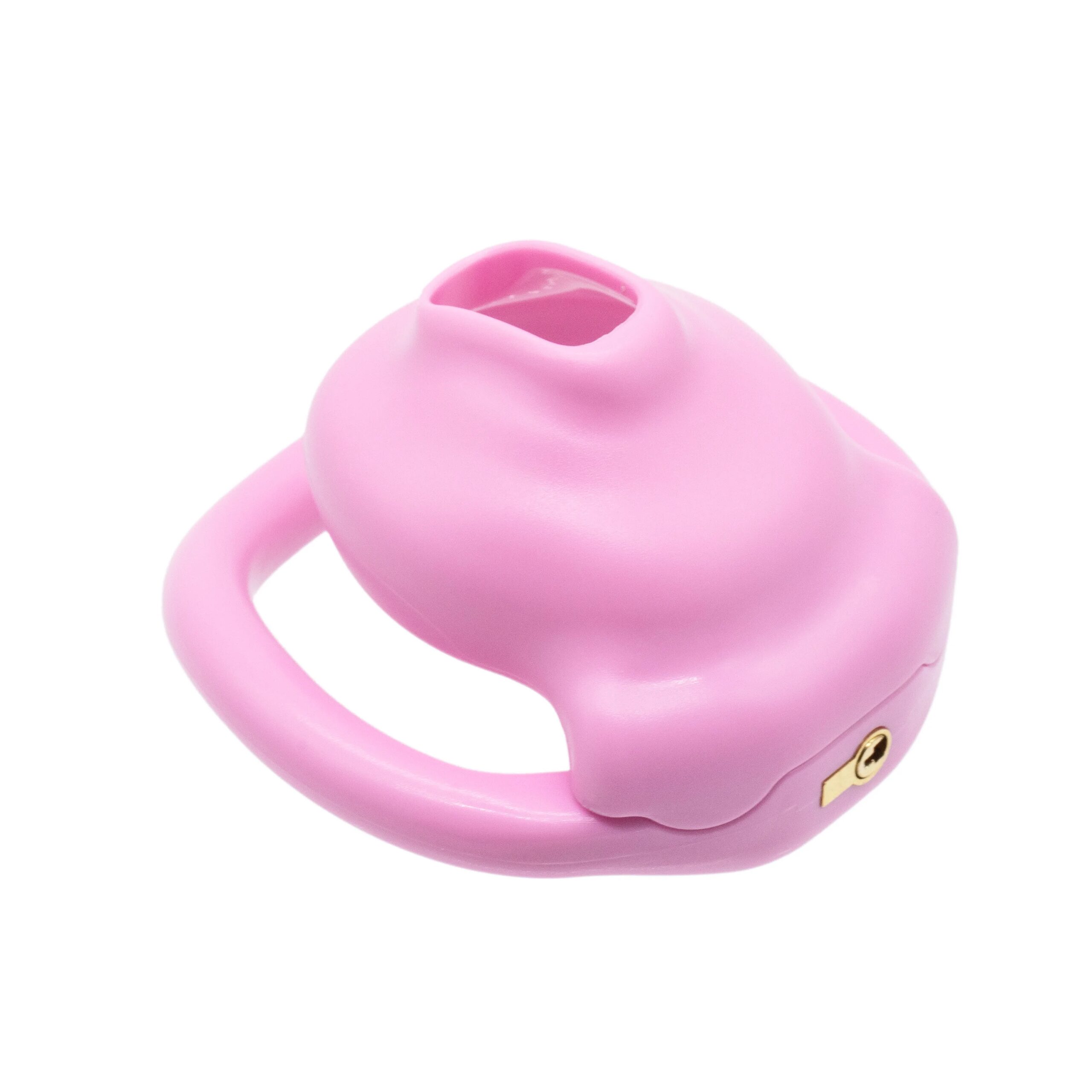 Men's small lid chastity lock, fake girl CB chastity device, embedded lock core, invisible lock seat, lightweight chastity lock