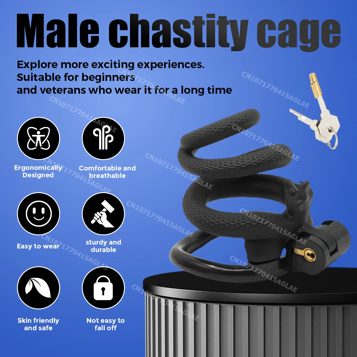 HESEKS Male Chastity Cage Sex Toys Sissy Femboy beginner flat chastity cage belt Cock Cage man lock Penis Rings Men Adult Goods