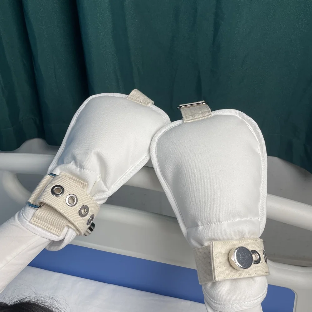 Medical Restraint Mittens with Magnetic Lock Adjustable Safety Gloves for Dementia Elderly & Hospital Patients Anti-Scratch Medical Restraint Mittens with Magnetic Lock Adjustable Safety Gloves for Dementia Elderly & Hospital Patients Anti-Scratch