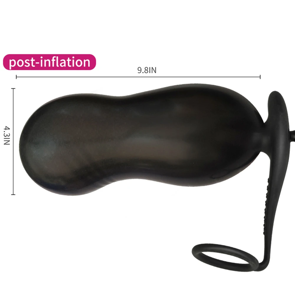 Inflatable Anal Plug With Penis Ring Stimulate Sex Toys For Men Women Anus Ass Butt Dilator Prostate Massager G Spot Stimulator