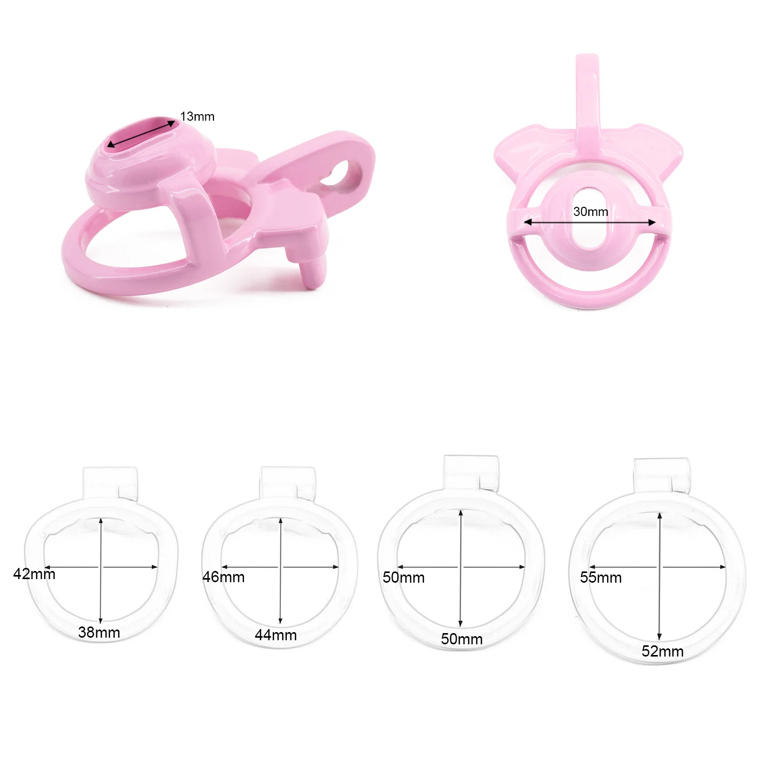 2.0 Curved Ring Small Dome Male Chastity Lock, Crossdressing Pseudo-Clitoris Design TS Genital Restraint