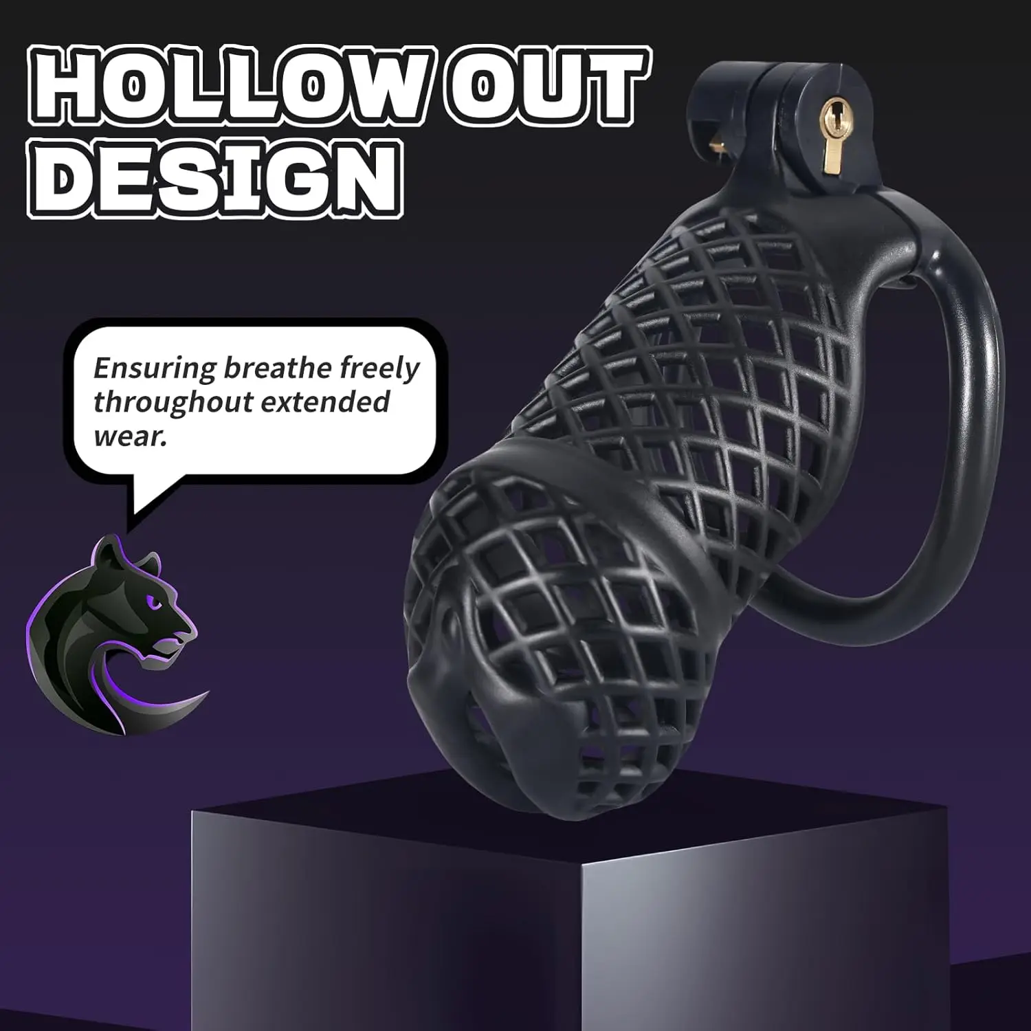 Fishnet Chastity Cage Small Breathable Chastity Device with 5 Sizes Rings Penis Exercise Bondage Gear Lightweight Adult Sex Toy