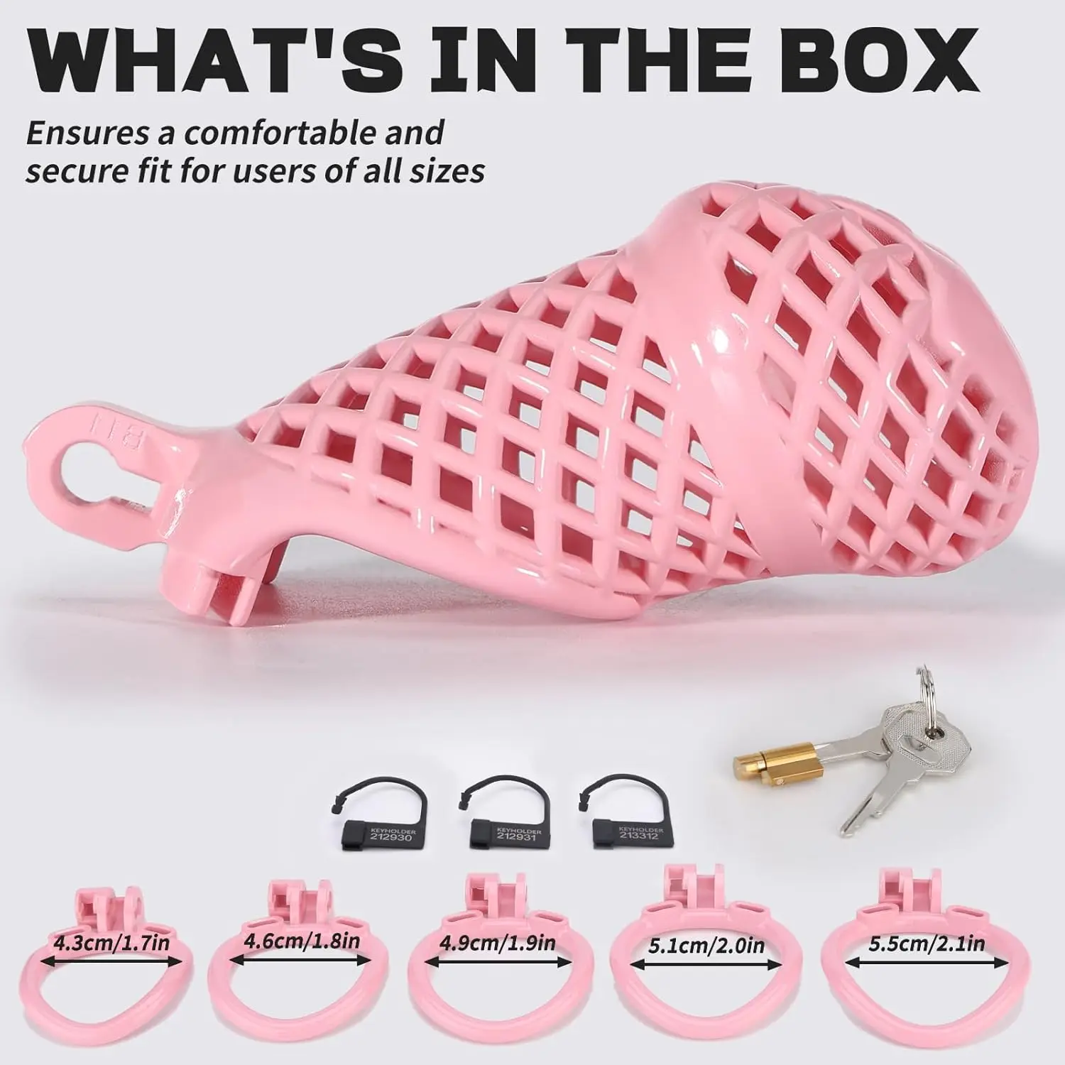 Fishnet Chastity Cage Small Breathable Chastity Device with 5 Sizes Rings Penis Exercise Bondage Gear Lightweight Adult Sex Toy