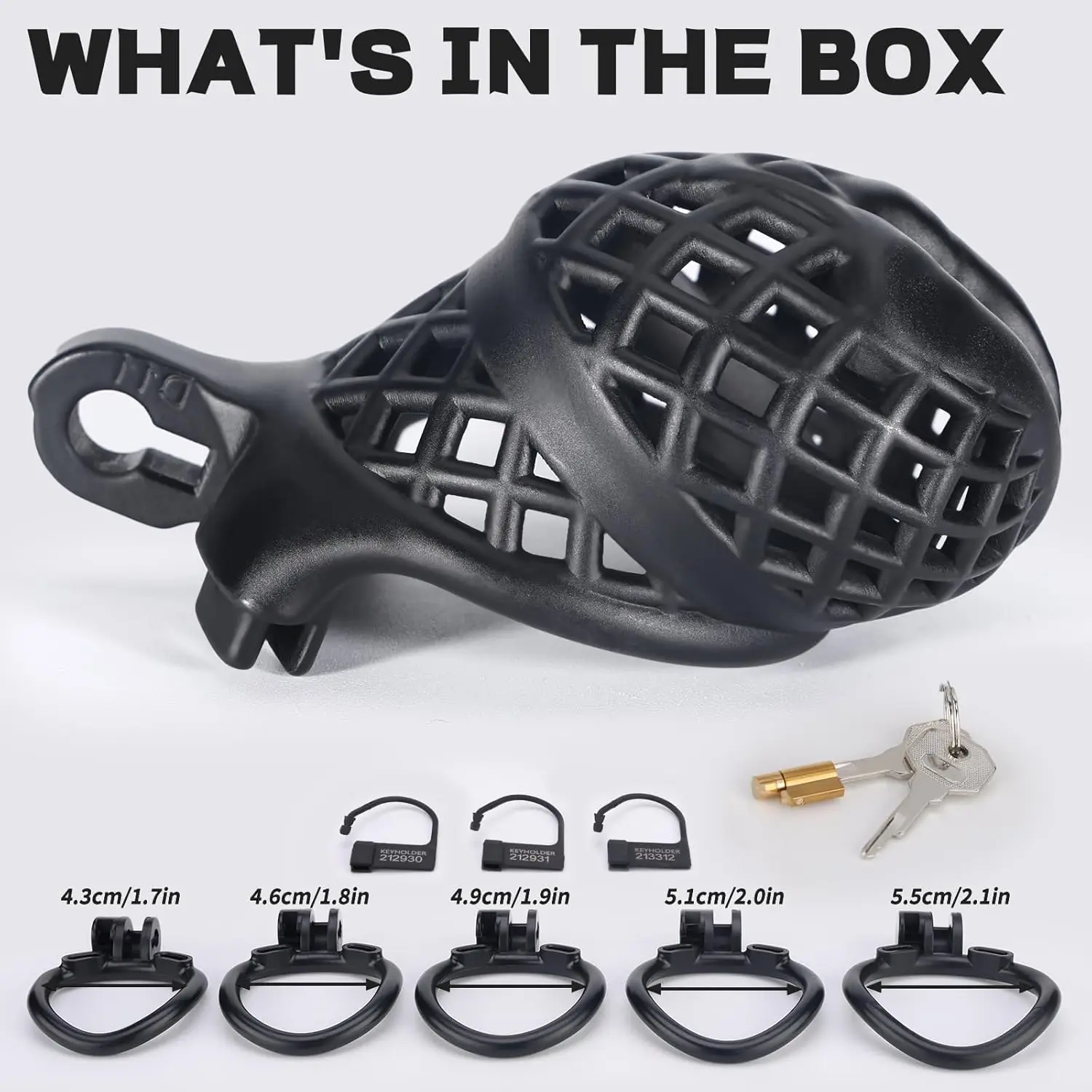 Fishnet Chastity Cage Small Breathable Chastity Device with 5 Sizes Rings Penis Exercise Bondage Gear Lightweight Adult Sex Toy