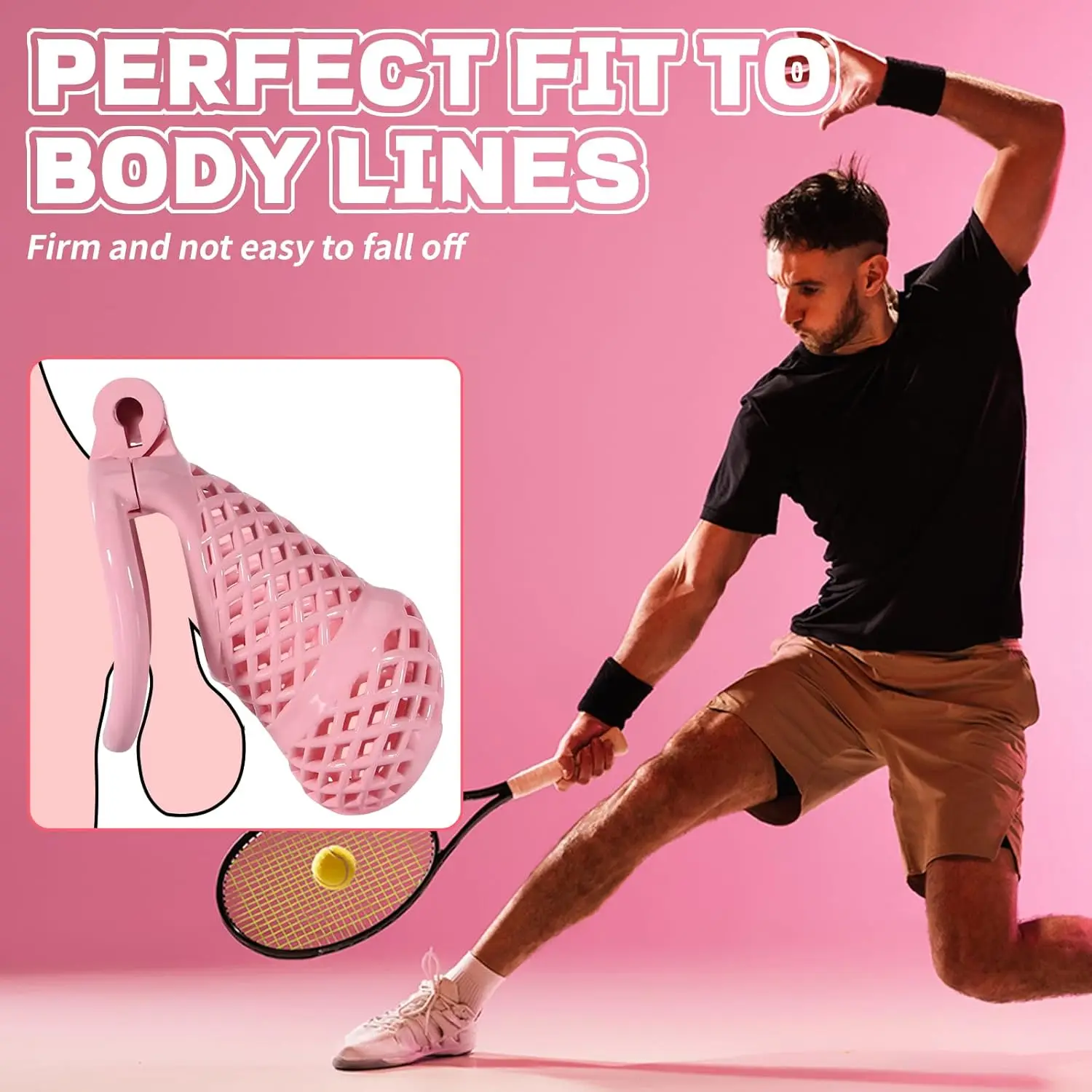 Fishnet Chastity Cage Small Breathable Chastity Device with 5 Sizes Rings Penis Exercise Bondage Gear Lightweight Adult Sex Toy