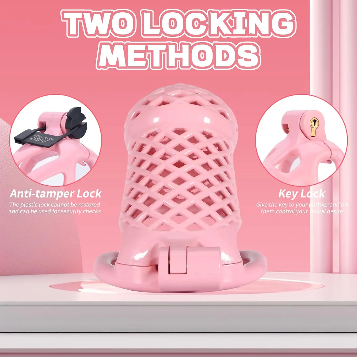 Fishnet Chastity Cage Small Breathable Chastity Device with 5 Sizes Rings Penis Exercise Bondage Gear Lightweight Adult Sex Toy
