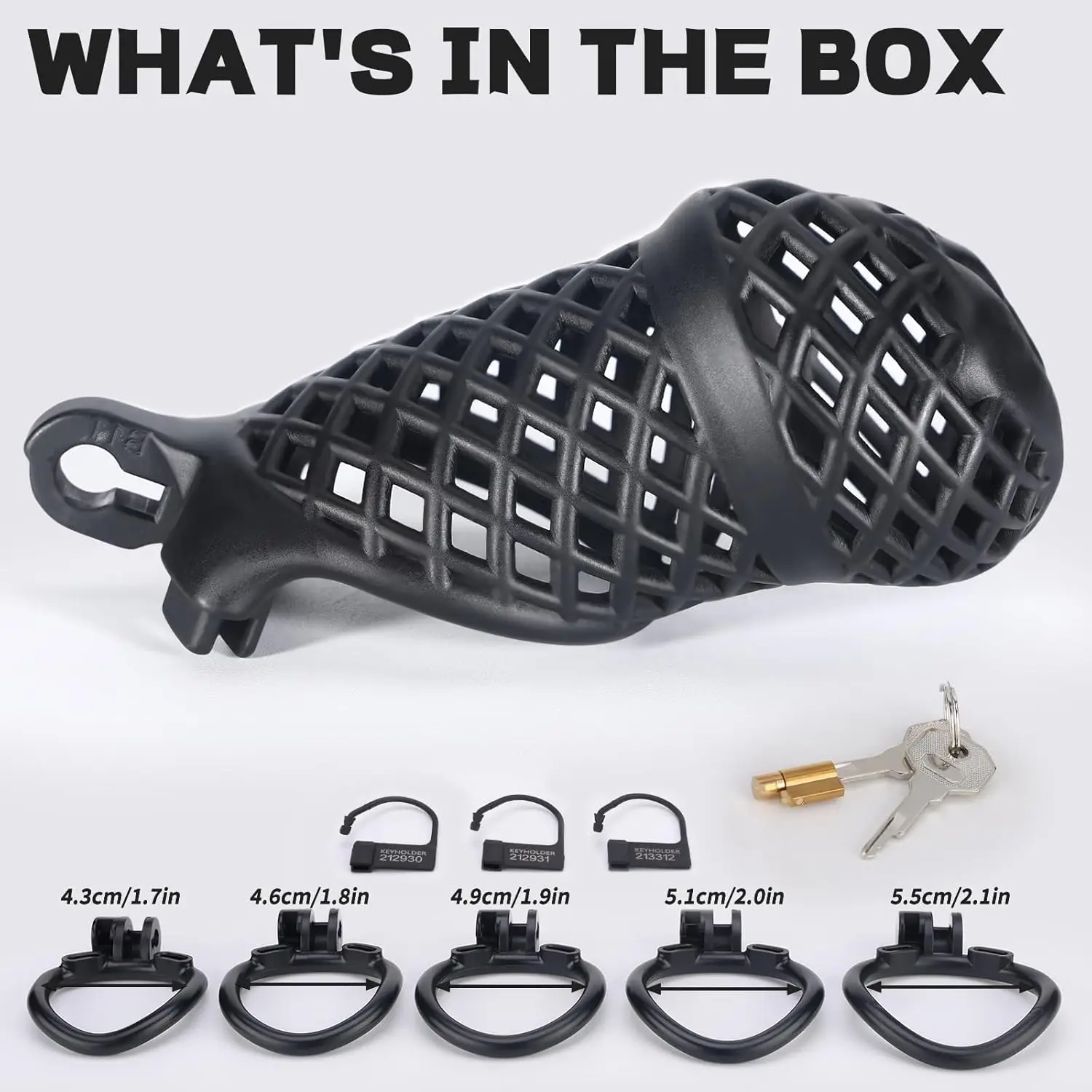 Fishnet Chastity Cage Small Breathable Chastity Device with 5 Sizes Rings Penis Exercise Bondage Gear Lightweight Adult Sex Toy