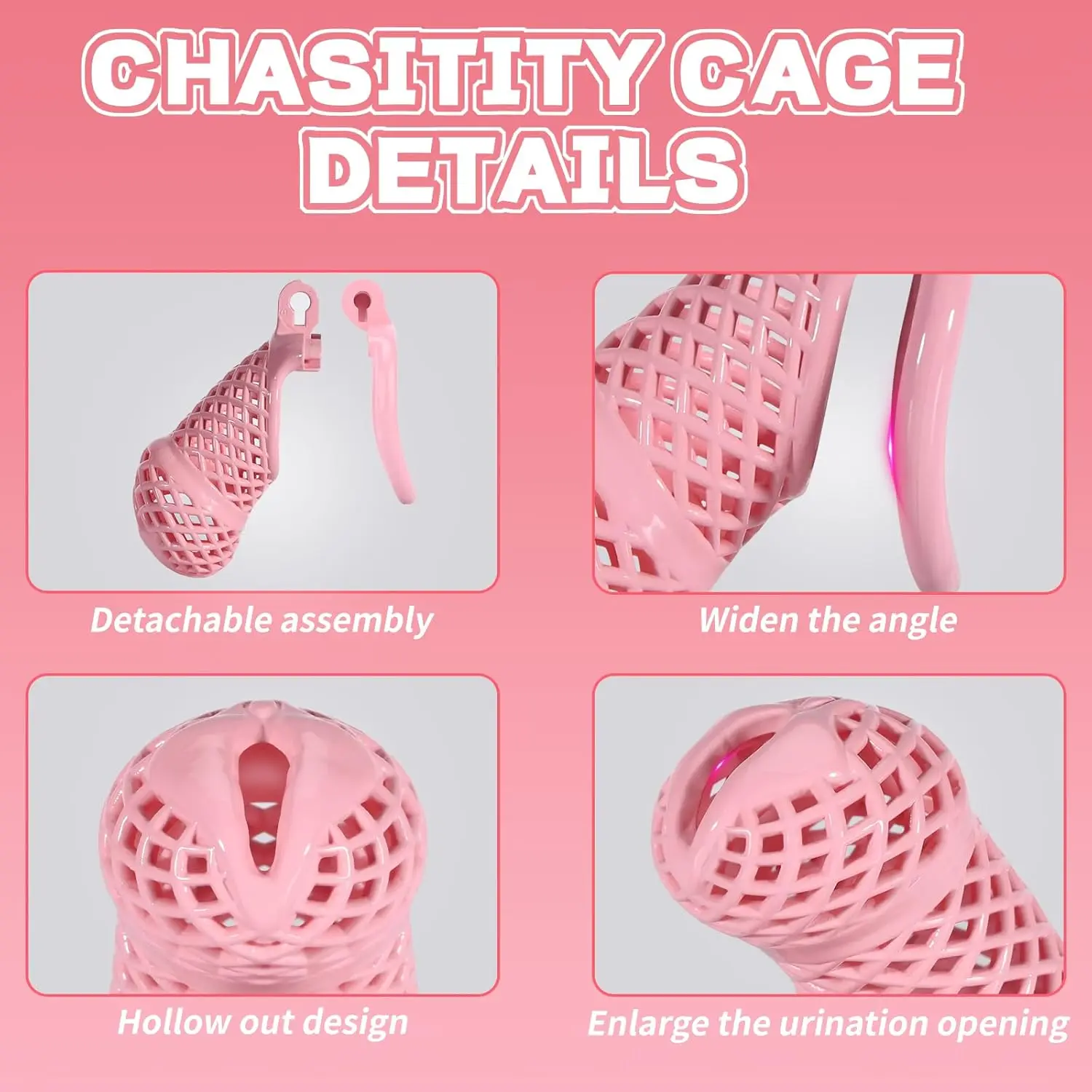 Fishnet Chastity Cage Small Breathable Chastity Device with 5 Sizes Rings Penis Exercise Bondage Gear Lightweight Adult Sex Toy