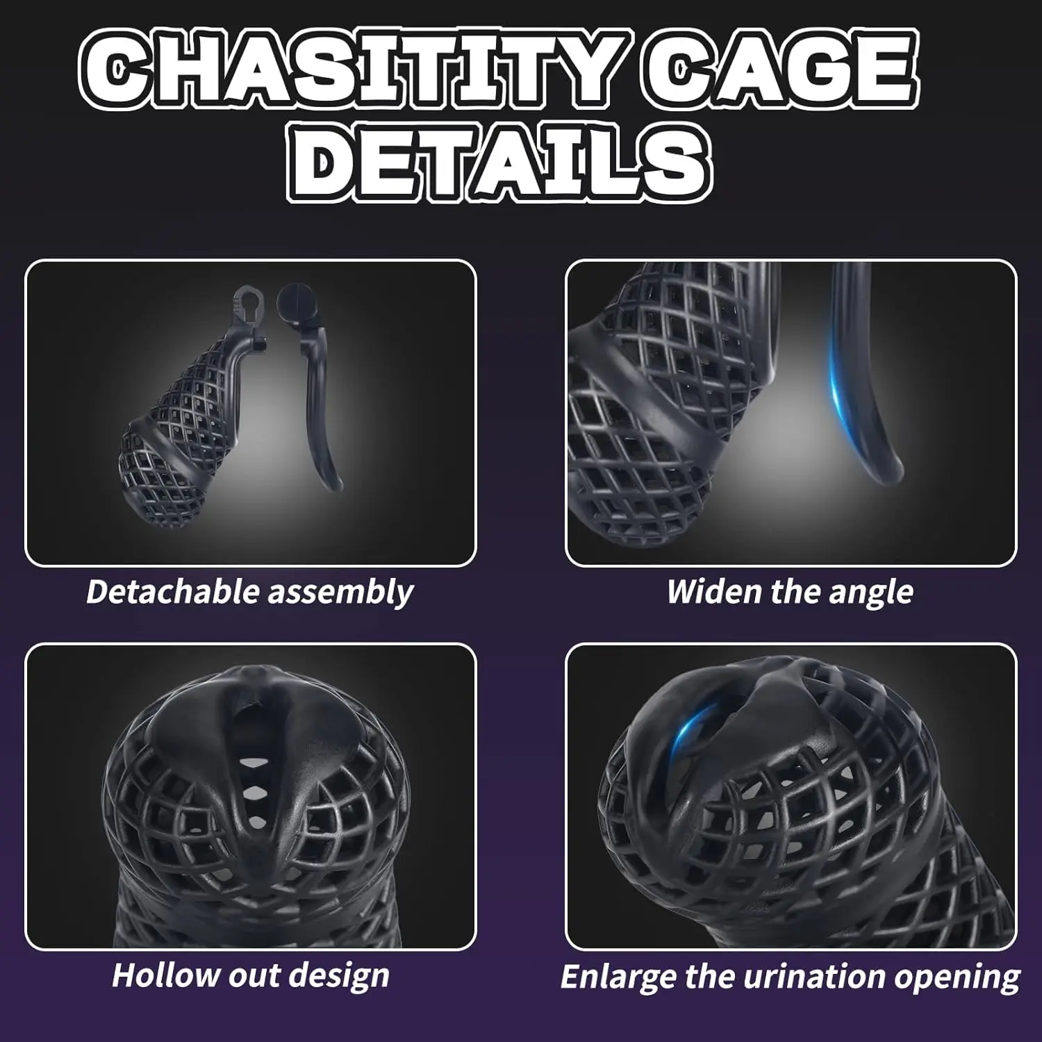 Fishnet Chastity Cage Small Breathable Chastity Device with 5 Sizes Rings Penis Exercise Bondage Gear Lightweight Adult Sex Toy