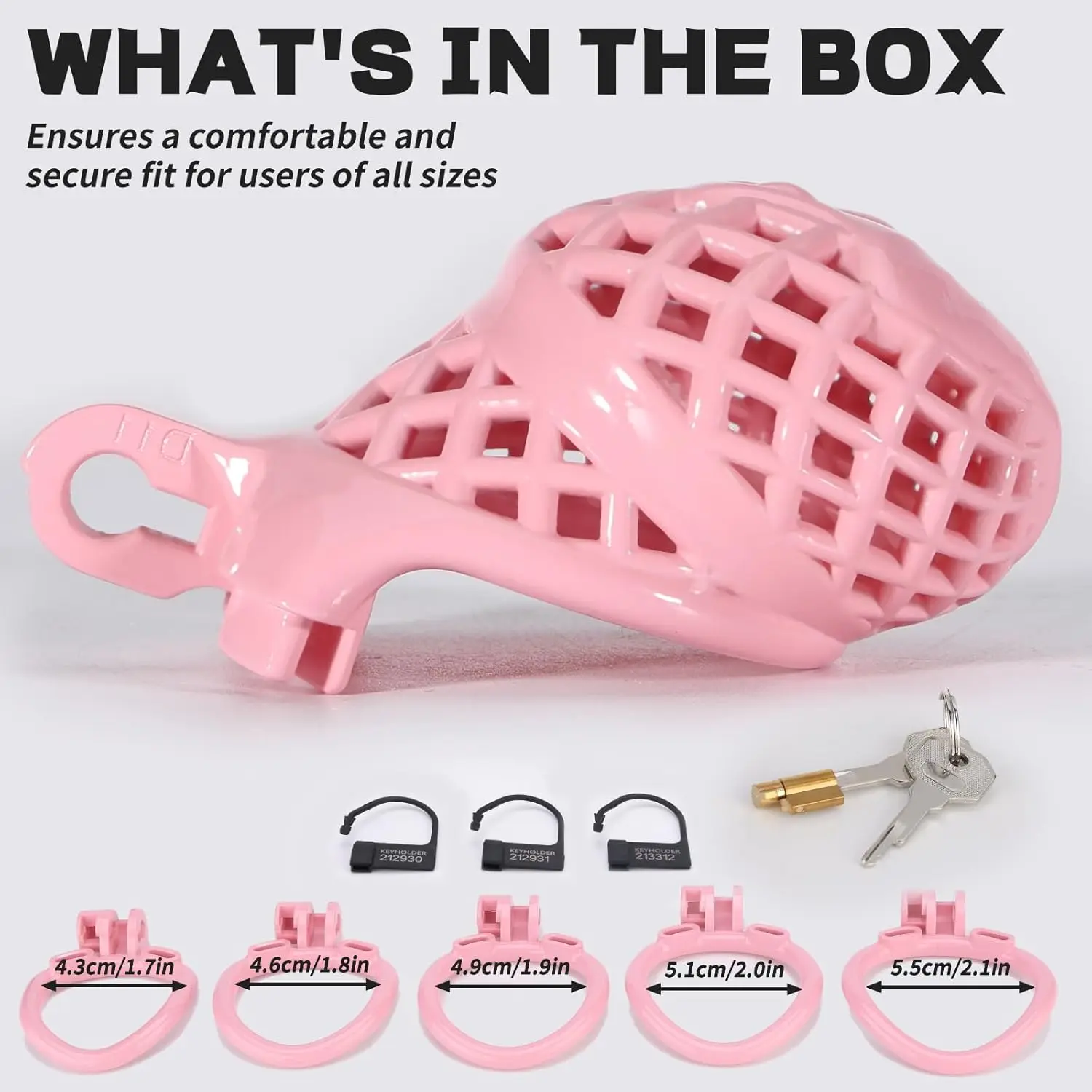 Fishnet Chastity Cage Small Breathable Chastity Device with 5 Sizes Rings Penis Exercise Bondage Gear Lightweight Adult Sex Toy