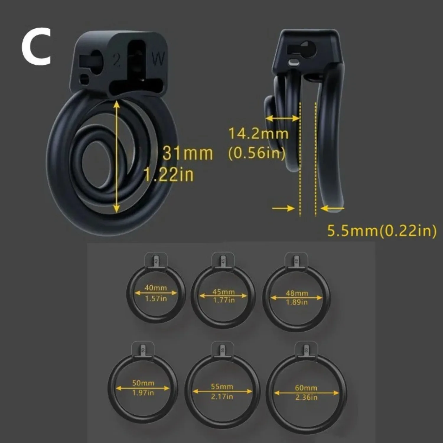 Sissy Chastity Cage with 5 Size Rings Penis Restraint Chastity Lock Sex Toys for Man Gay Abstinence Lock Ring Bondage Cock Cage