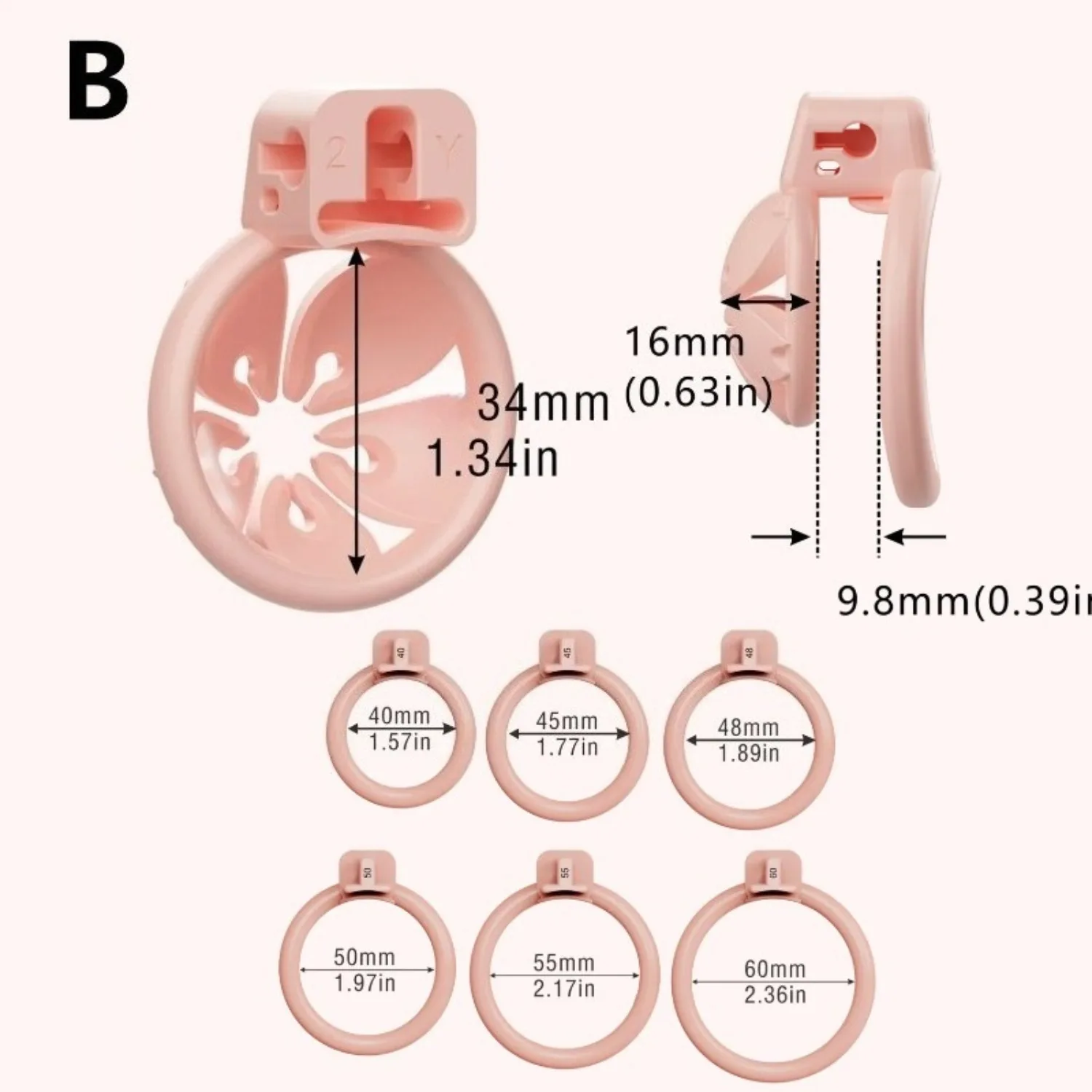 Sissy Chastity Cage with 5 Size Rings Penis Restraint Chastity Lock Sex Toys for Man Gay Abstinence Lock Ring Bondage Cock Cage