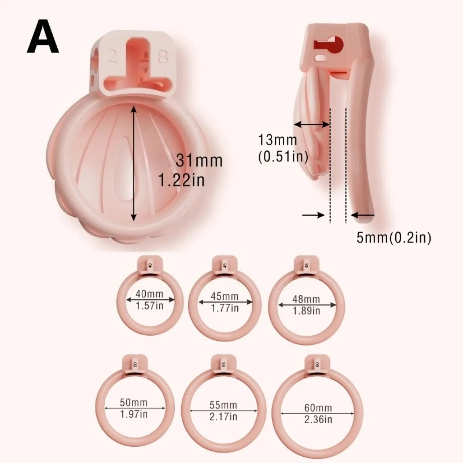 Sissy Chastity Cage with 5 Size Rings Penis Restraint Chastity Lock Sex Toys for Man Gay Abstinence Lock Ring Bondage Cock Cage