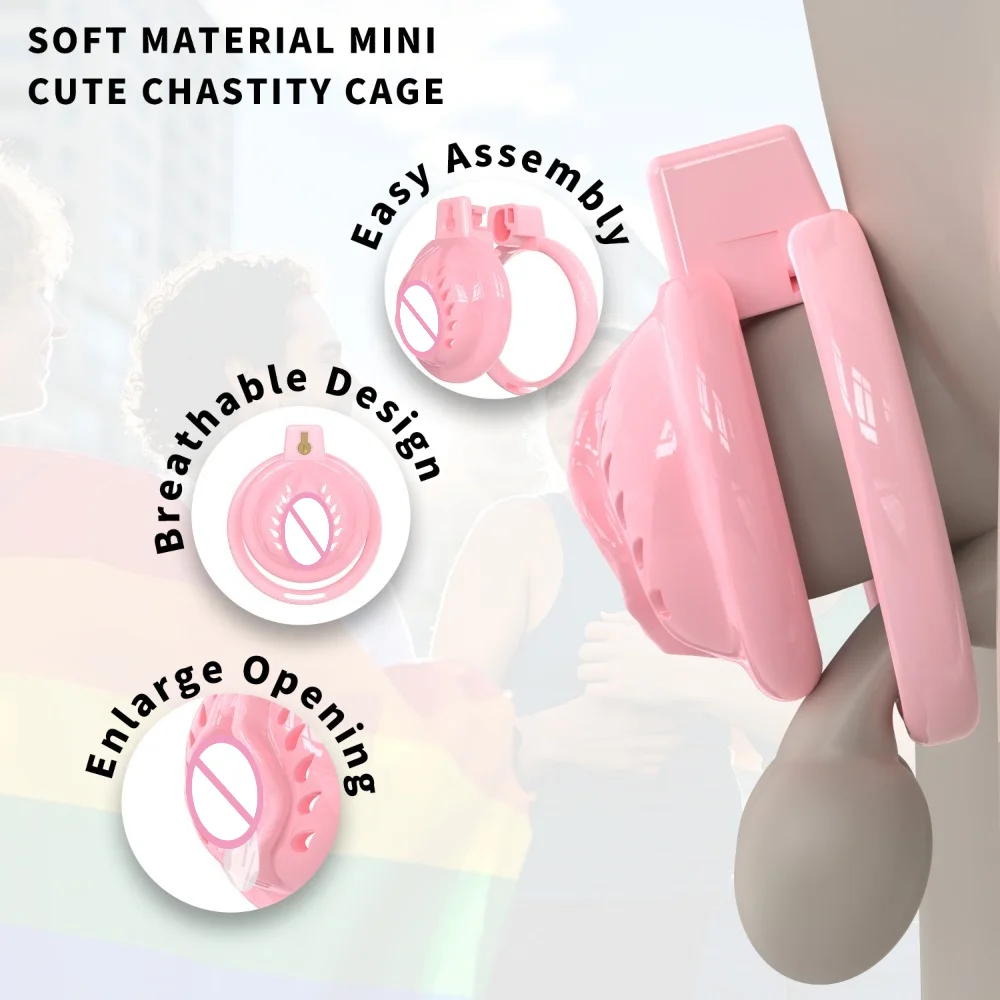 Soft Chastity Cage Penis Abstinence Bondage Restrain Cock Cage with 6 Size Rings Bondage Penis Ring Fetish Sex Toys SM Gay Men