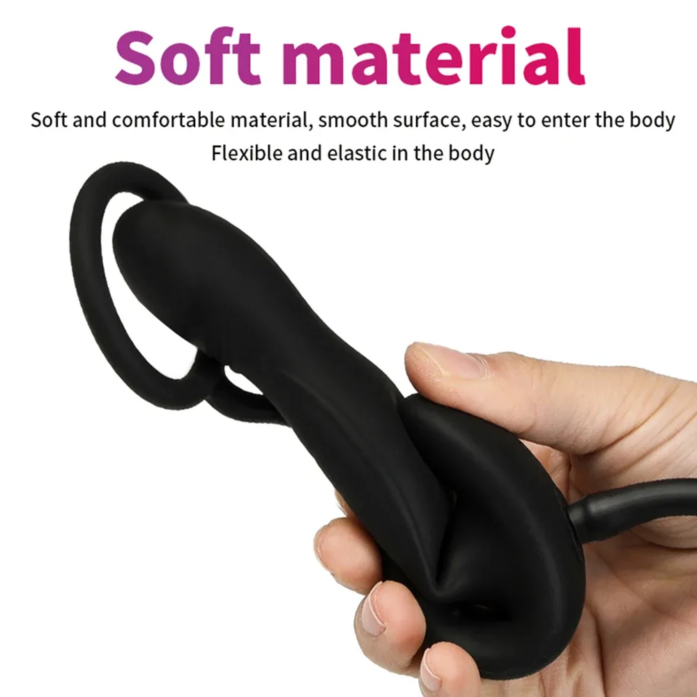 Anel e plug de silicone macio e elástico na mão