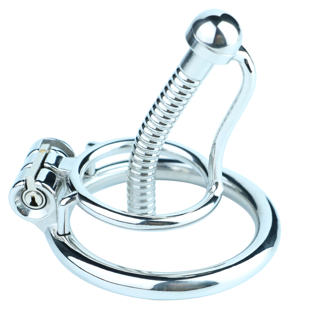FRRK Stainless Steel Male Chastity Devices Cock Cage With Urethral Catheter Penis Lock Cock Ring Sex Toys For Men Chastity Belt