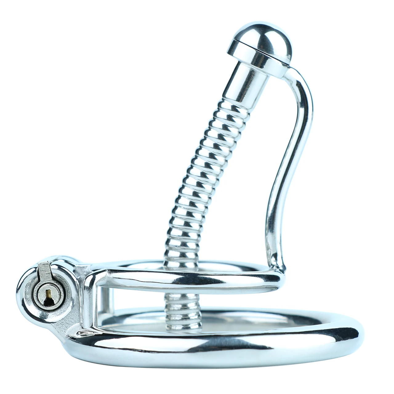 FRRK Stainless Steel Male Chastity Devices Cock Cage With Urethral Catheter Penis Lock Cock Ring Sex Toys For Men Chastity Belt