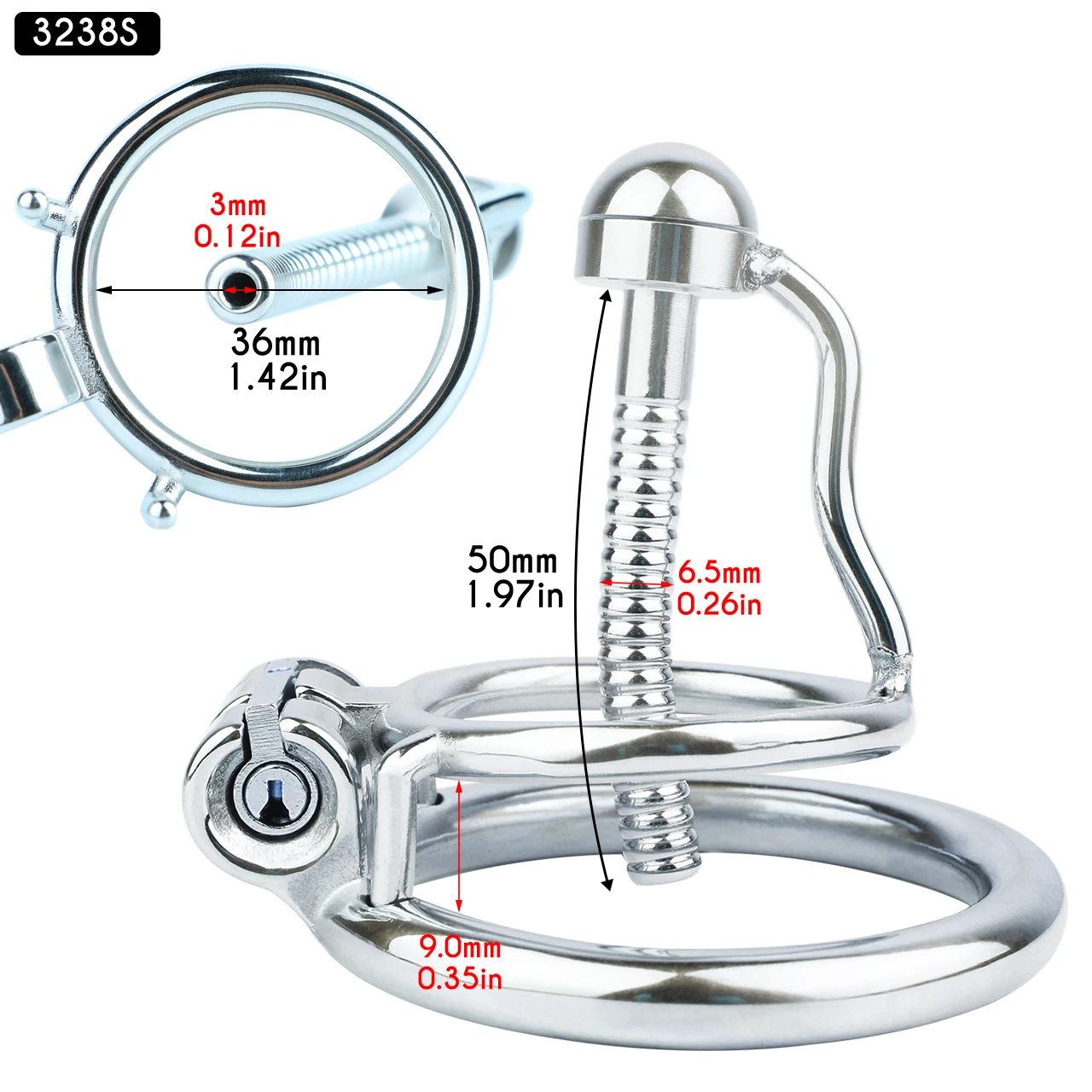FRRK Stainless Steel Male Chastity Devices Cock Cage With Urethral Catheter Penis Lock Cock Ring Sex Toys For Men Chastity Belt