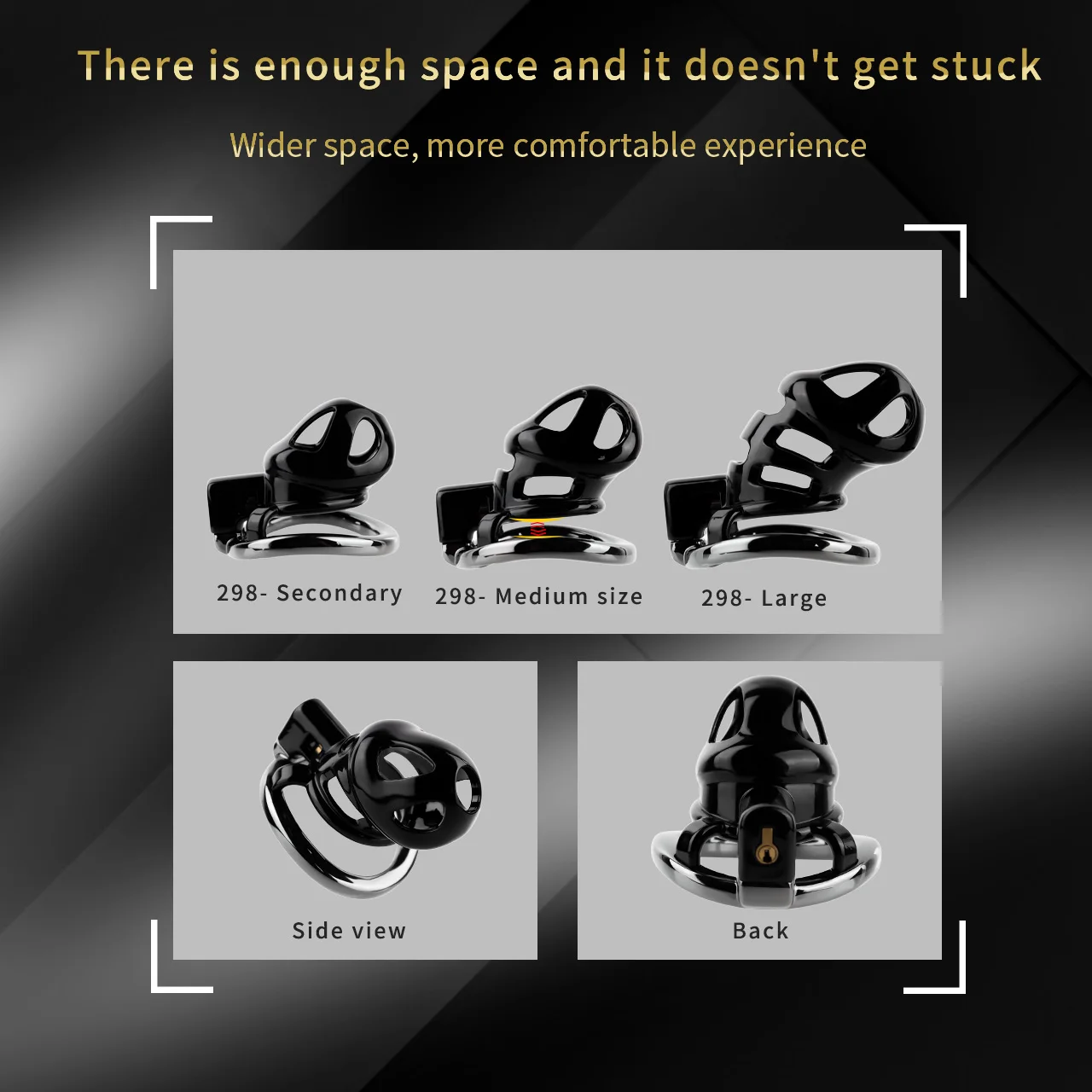 FRRK ABS Resin Black Male Chastity Cage with Aluminum Alloy Penile Ring Erotic Urethral Lock Penis Restraint Device BDSM Sex Toy