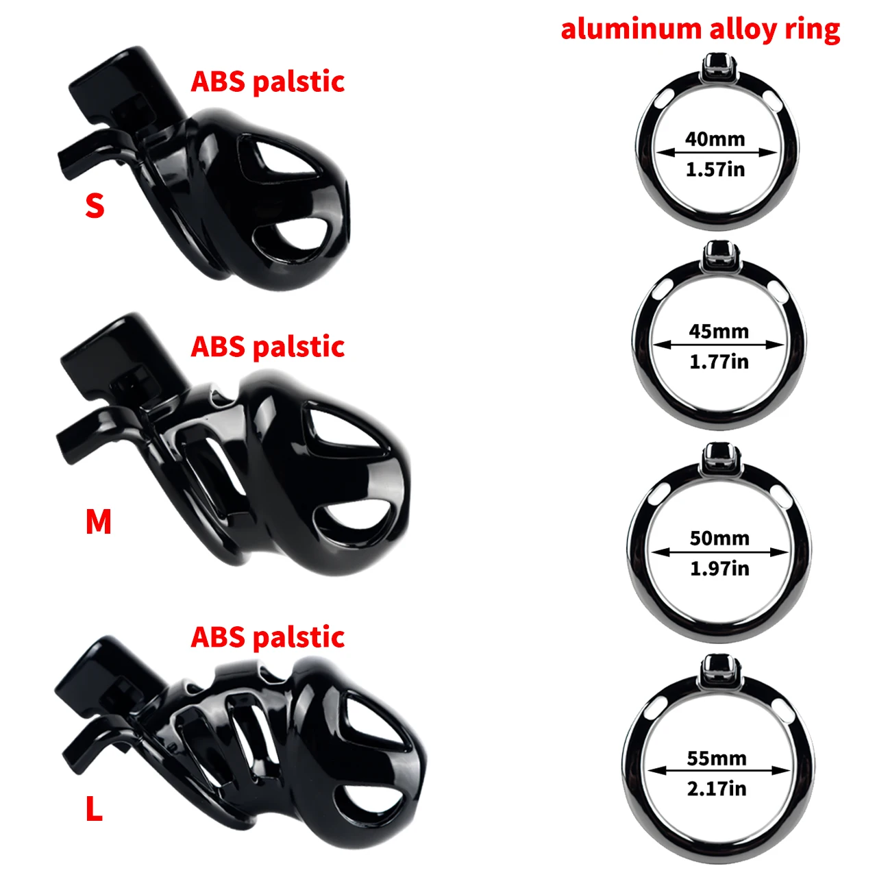 FRRK ABS Resin Black Male Chastity Cage with Aluminum Alloy Penile Ring Erotic Urethral Lock Penis Restraint Device BDSM Sex Toy