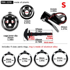 Alternative view of Cinto de Castidade FRRK Aluminium Ring ABS Cage Premium