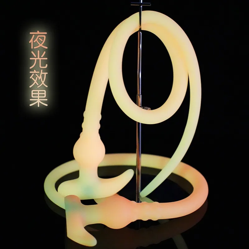 Long Silicone Anal Plug Douche Set Enema Probe Deep Anal Plug Shower Douche Nozzle Extended Enema Hollow Butt Plug Dildo SexToys