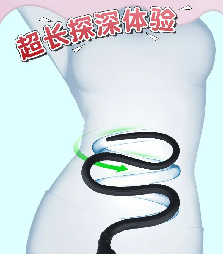 Long Silicone Anal Plug Douche Set Enema Probe Deep Anal Plug Shower Douche Nozzle Extended Enema Hollow Butt Plug Dildo SexToys