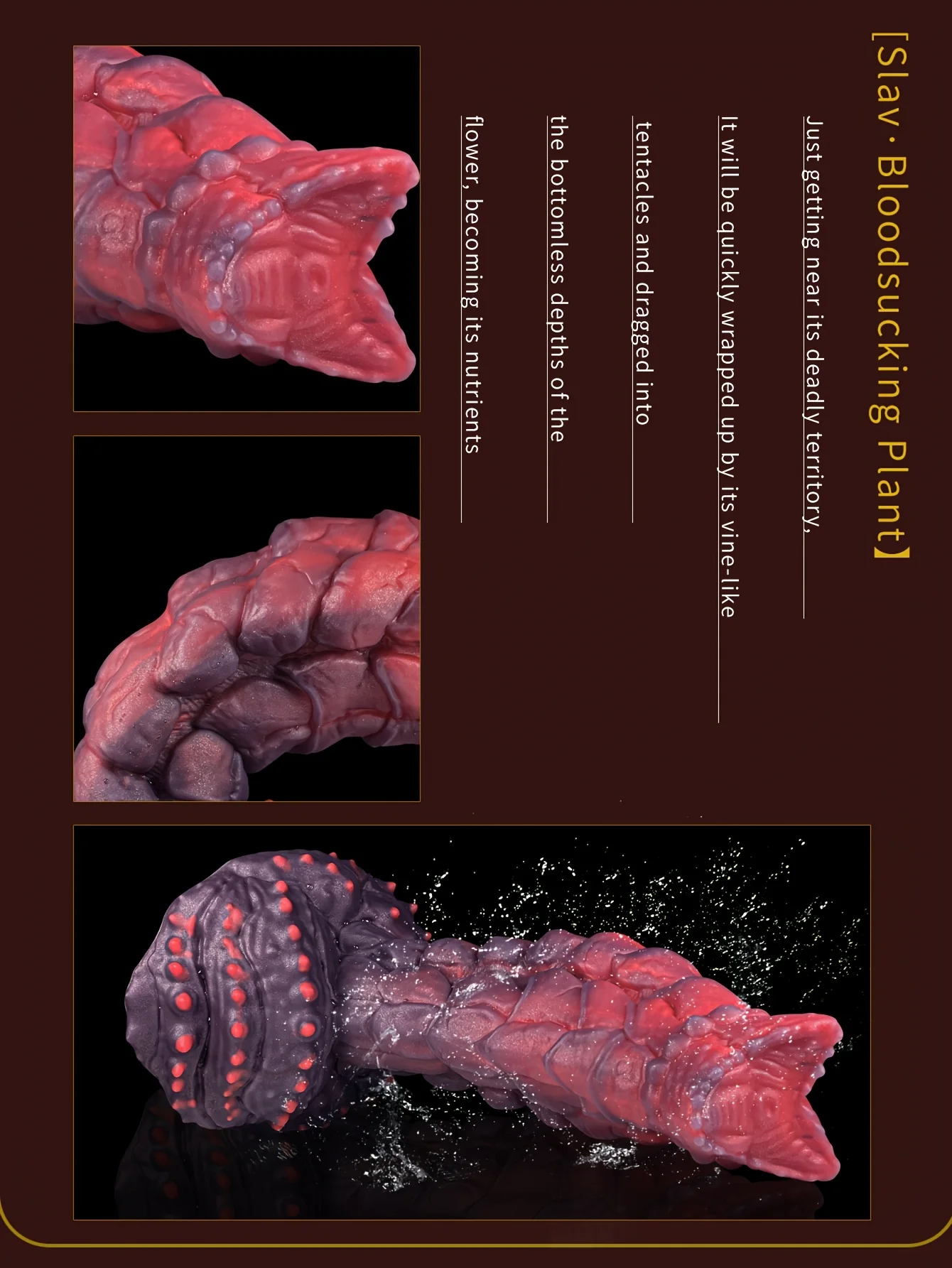 Cannibal Flower Petal Anal Plug Silicone Monster Rose Toy Dildo Large Buttocks Plug Dildo Clitoris G-spot Stimulation