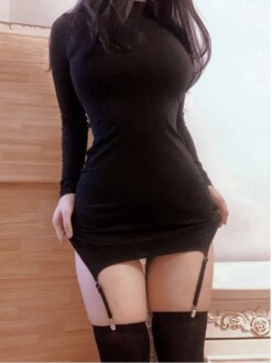 Vestido Manga Longa Liga e Meias Sexy Sleeve Dress