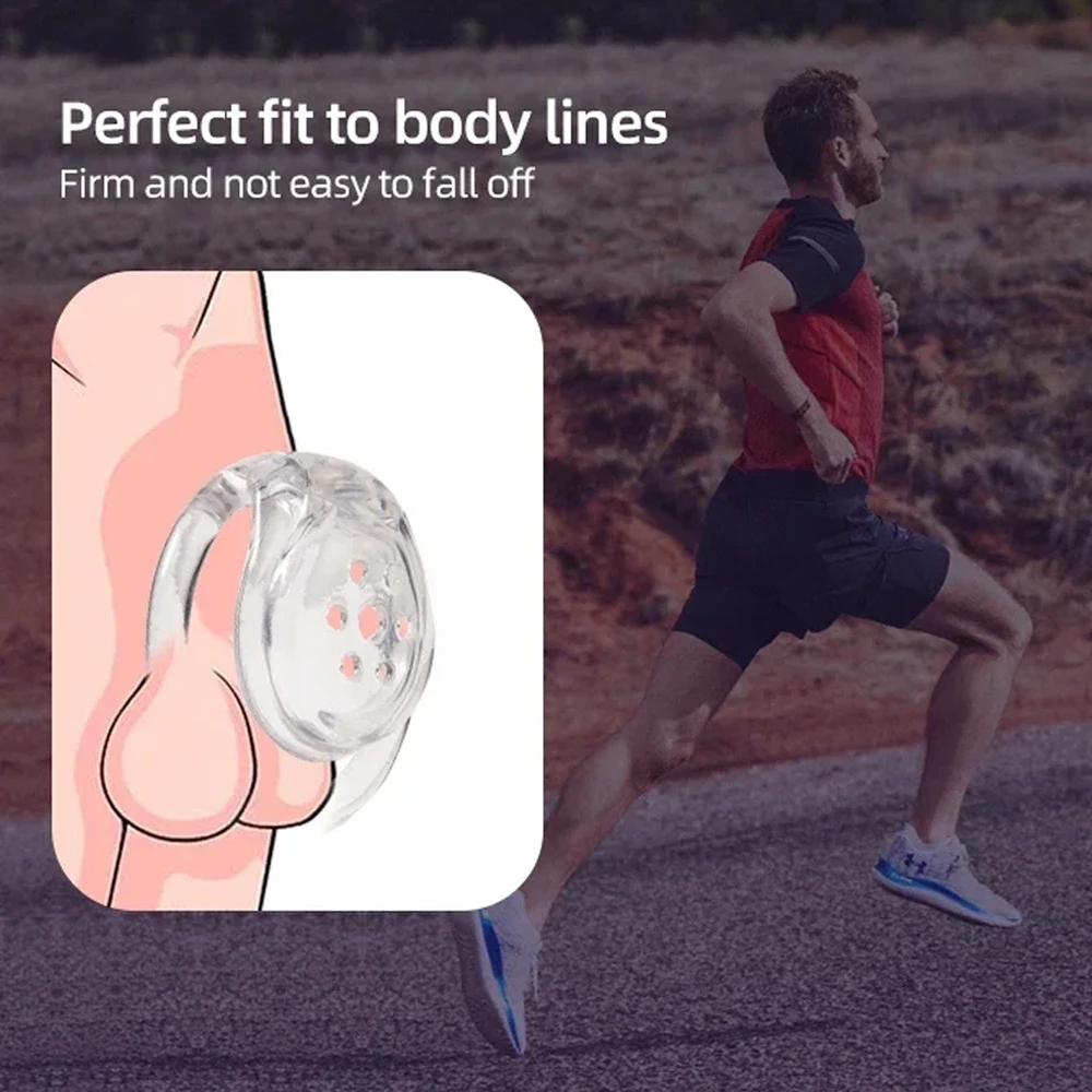 New Breathable Clear Male Chastity Cage Lightweight 3D Printed Design with 4 Base Rings for Secure BDSM Fetish Play