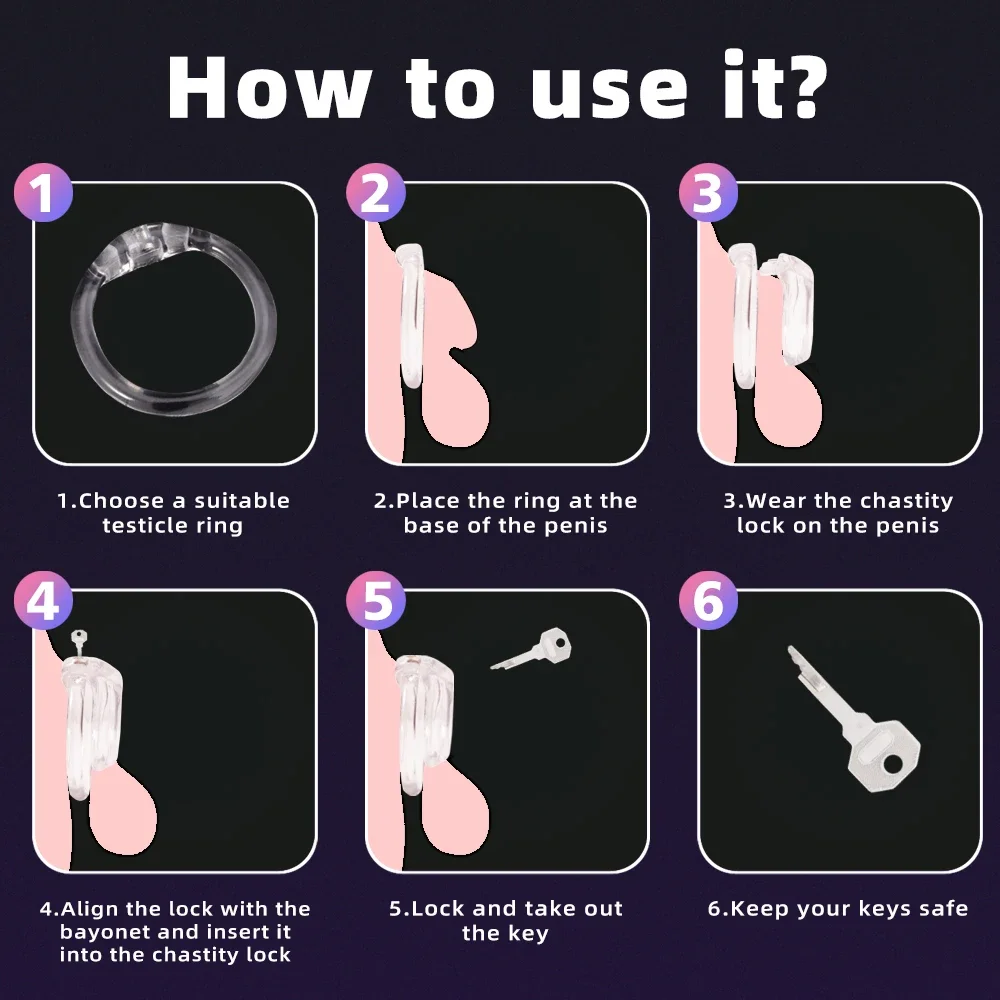 New Breathable Clear Male Chastity Cage Lightweight 3D Printed Design with 4 Base Rings for Secure BDSM Fetish Play