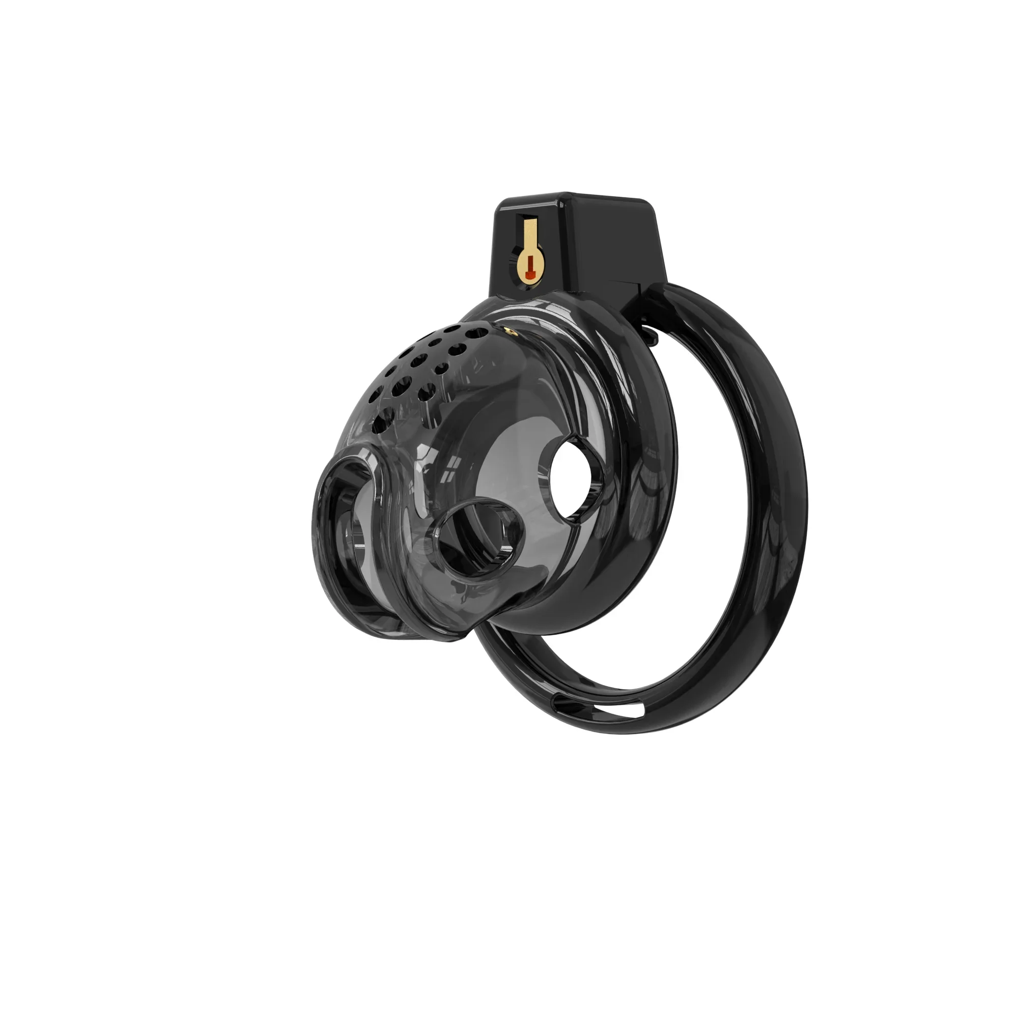 25NEW Soft Rubber Chastity Cage Transparent 6 Flat Ring CB Lock SM Male Abstinence Fake Penis Lock Adult Products Erotic Toys정조대