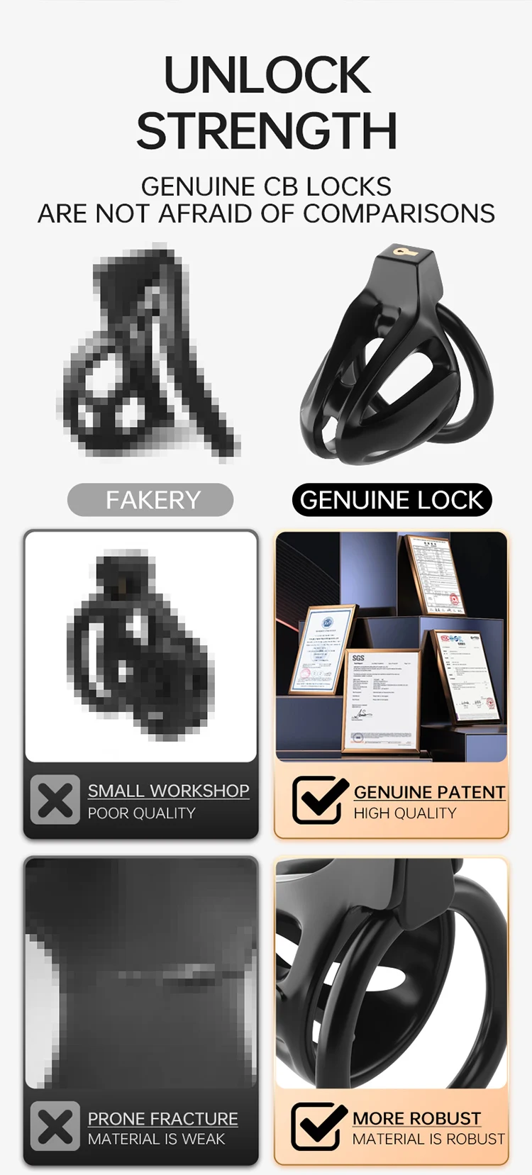 Long/Short Two Cages Male Chastity Cage Sex Toy with 4 Size Cock Rings Invisibility Equipment Props Restraint Device for Man Gay