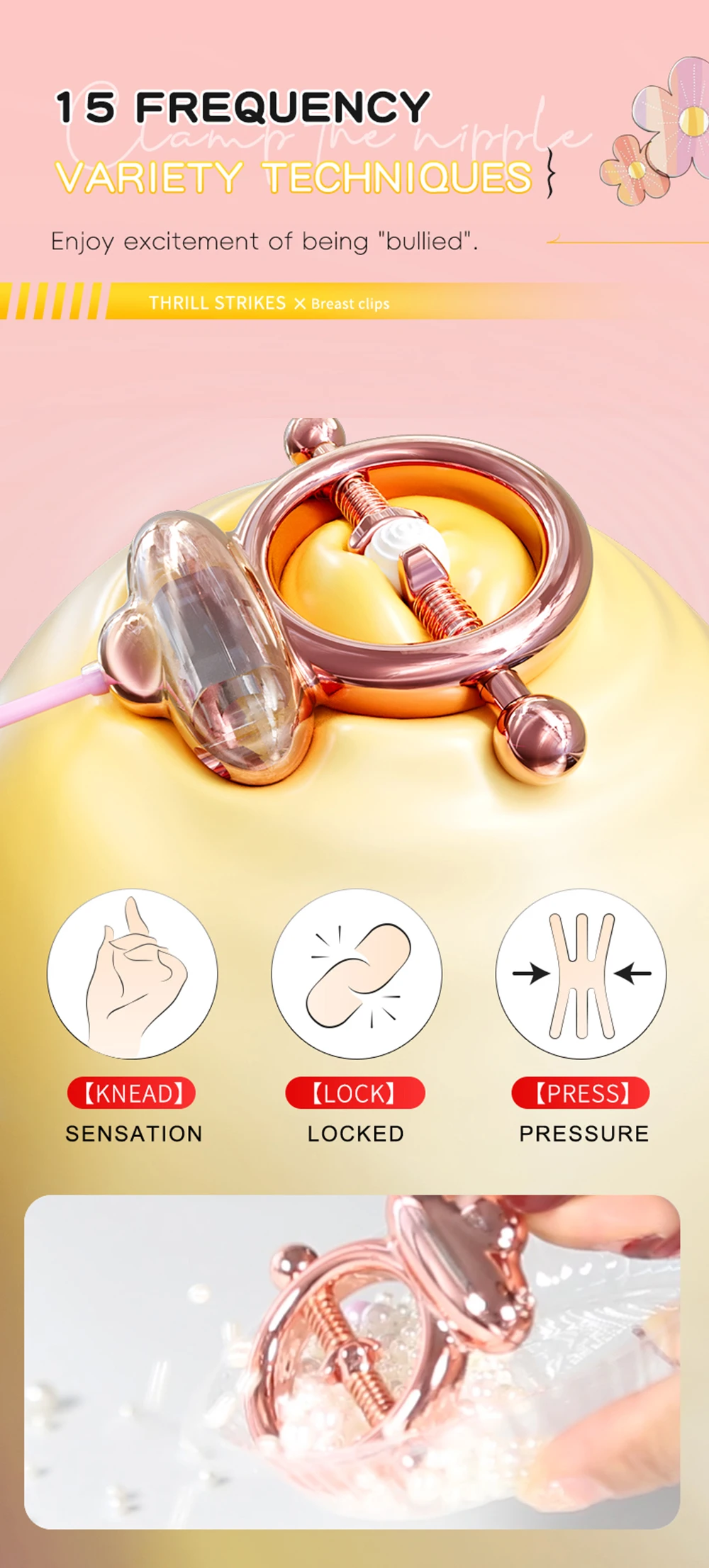 Electric Nipple Clamp Breast Massage Vibrator 15 Modes Enhancer Bondage Adult Stimulator Sex Toys For Women Couples Female