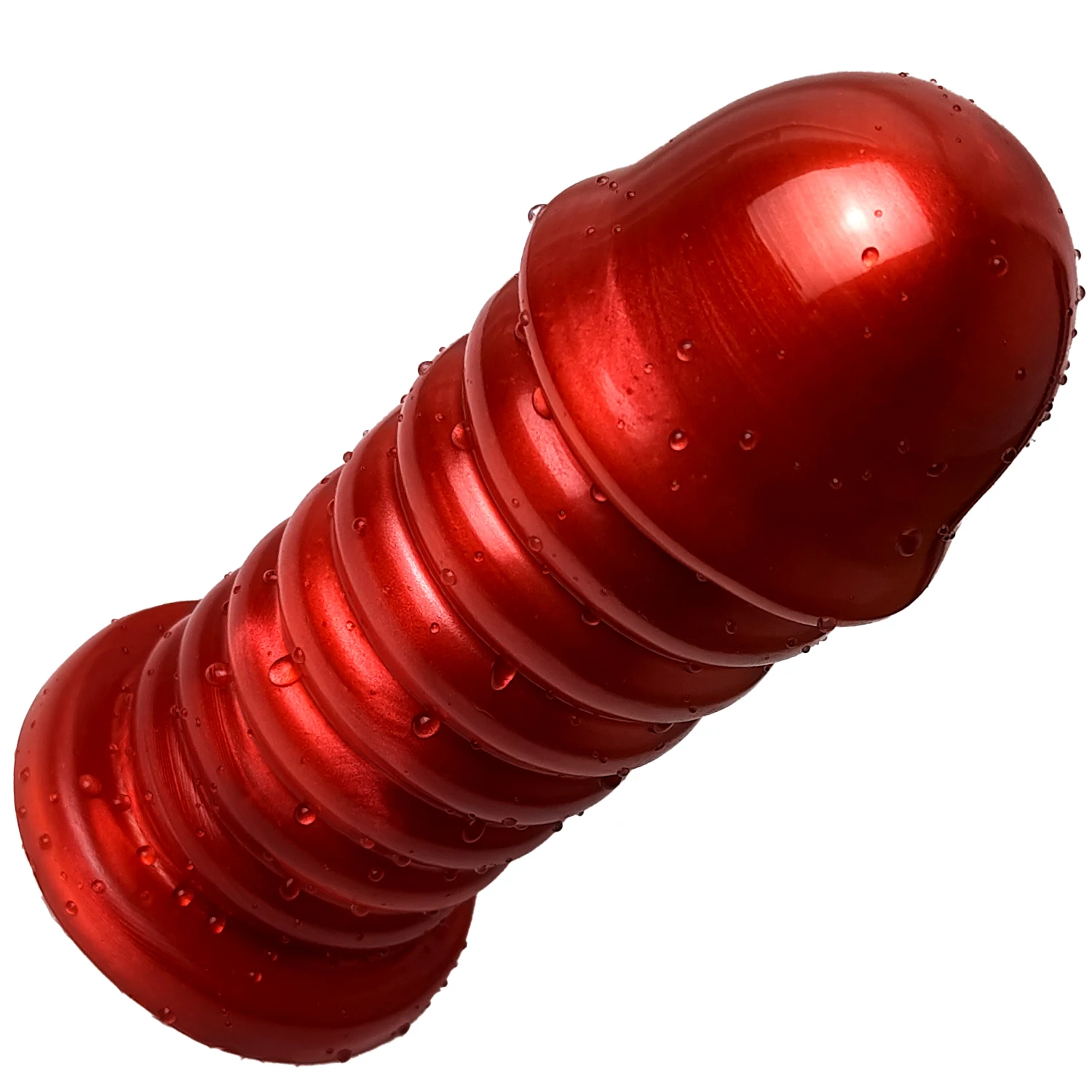 Plug Anal Grande Texturizado Ventosa Dildo Big Butt Plug Treinamento Anal Estimulador Próstata Vermelho - Imagem 3