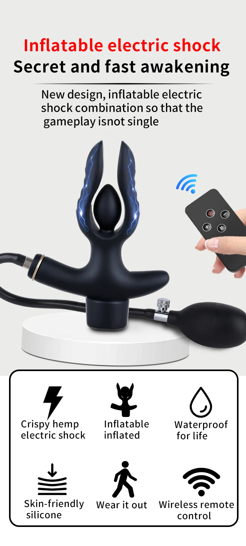 Silicone Inflatable Anal Plug Electric Shock Butt Plug Remote Control Anal Training Kit Anal Dildo Adult Toys Sex Toys for Women Silicone Inflatable Anal Plug Electric Shock Butt Plug Remote Control Anal Training Kit Anal Dildo Adult Toys Sex Toys for Women